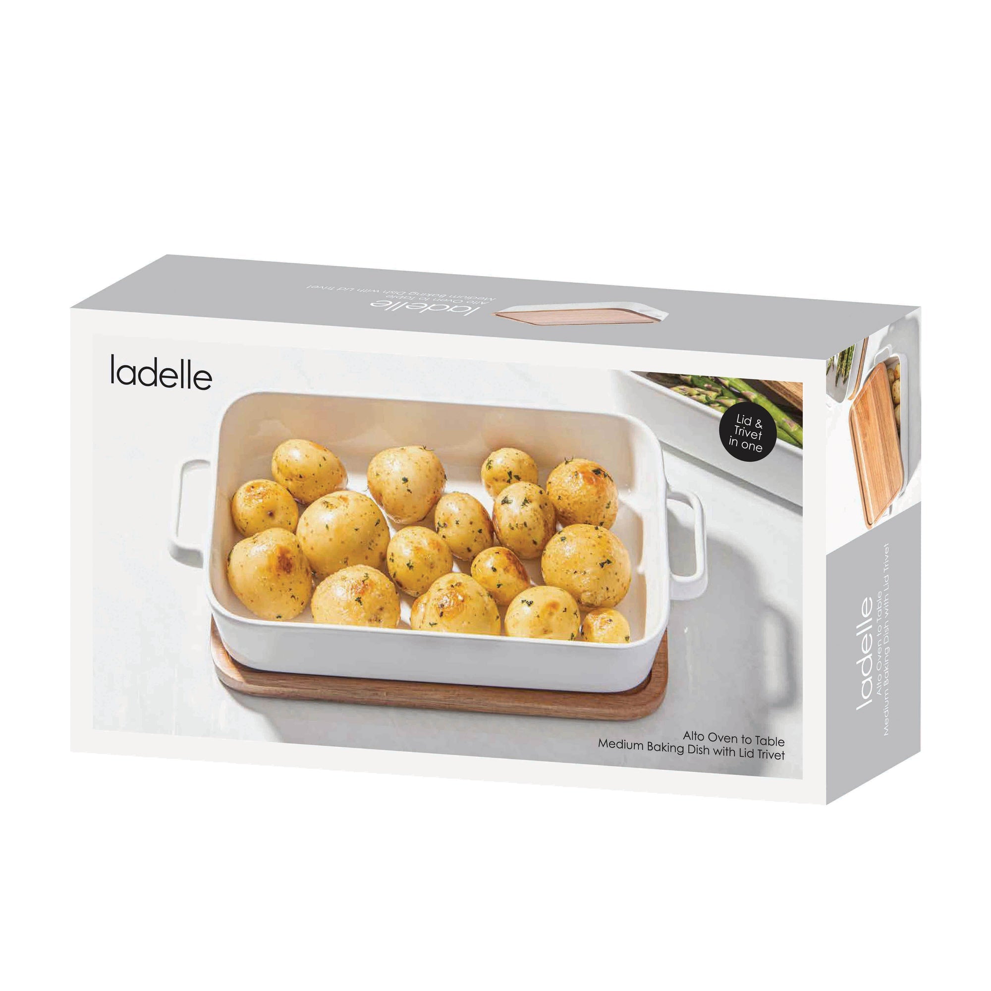 Ladelle Alto Oven To Table Medium Baking Dish with Lid & Trivet