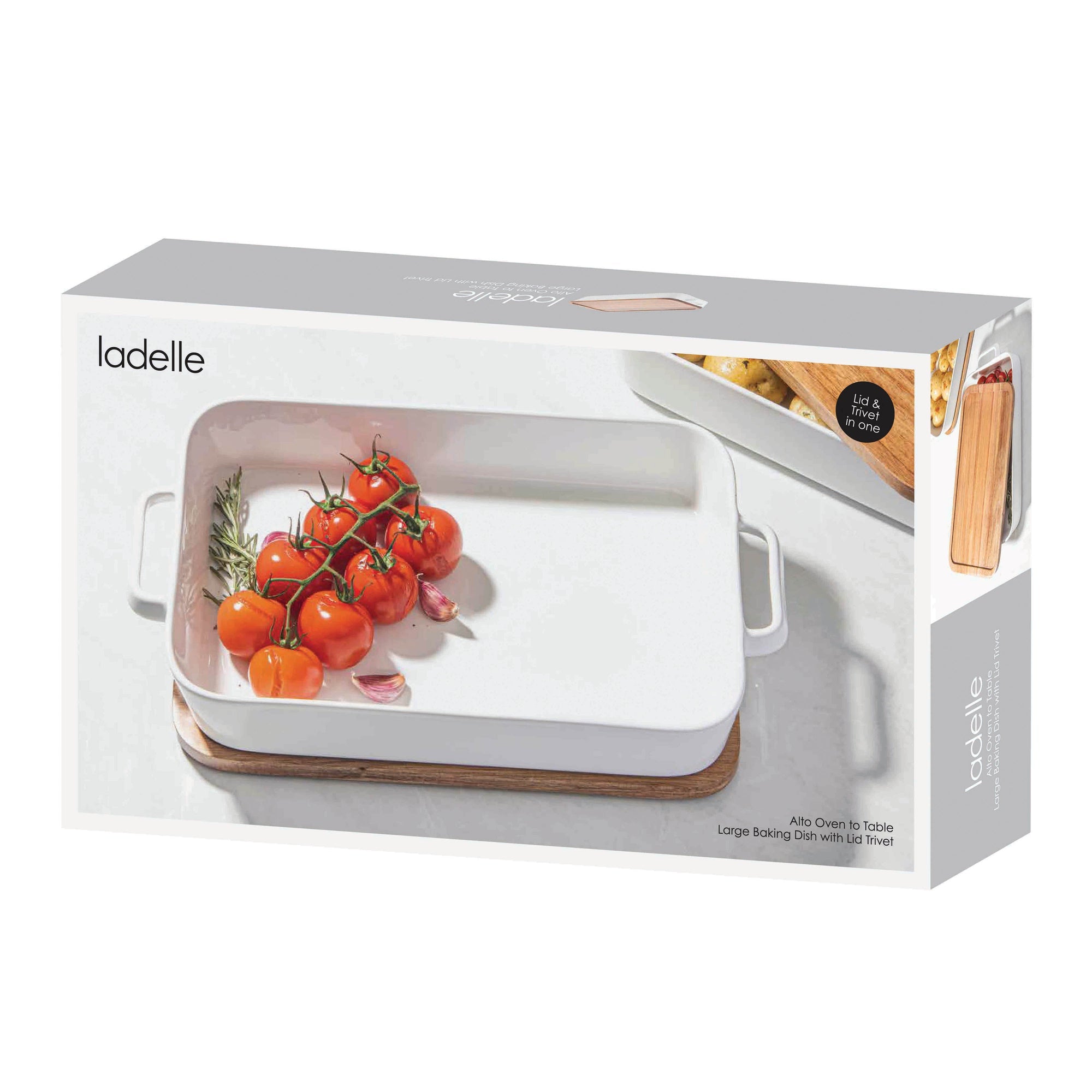 Ladelle Alto Oven To Table Large Baking Dish with Lid & Trivet