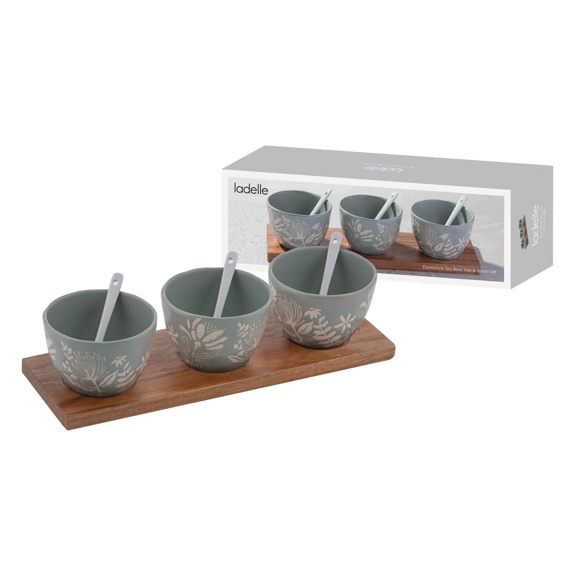 Ladelle Esperance 7pc Bowl Tray & Spoon Set