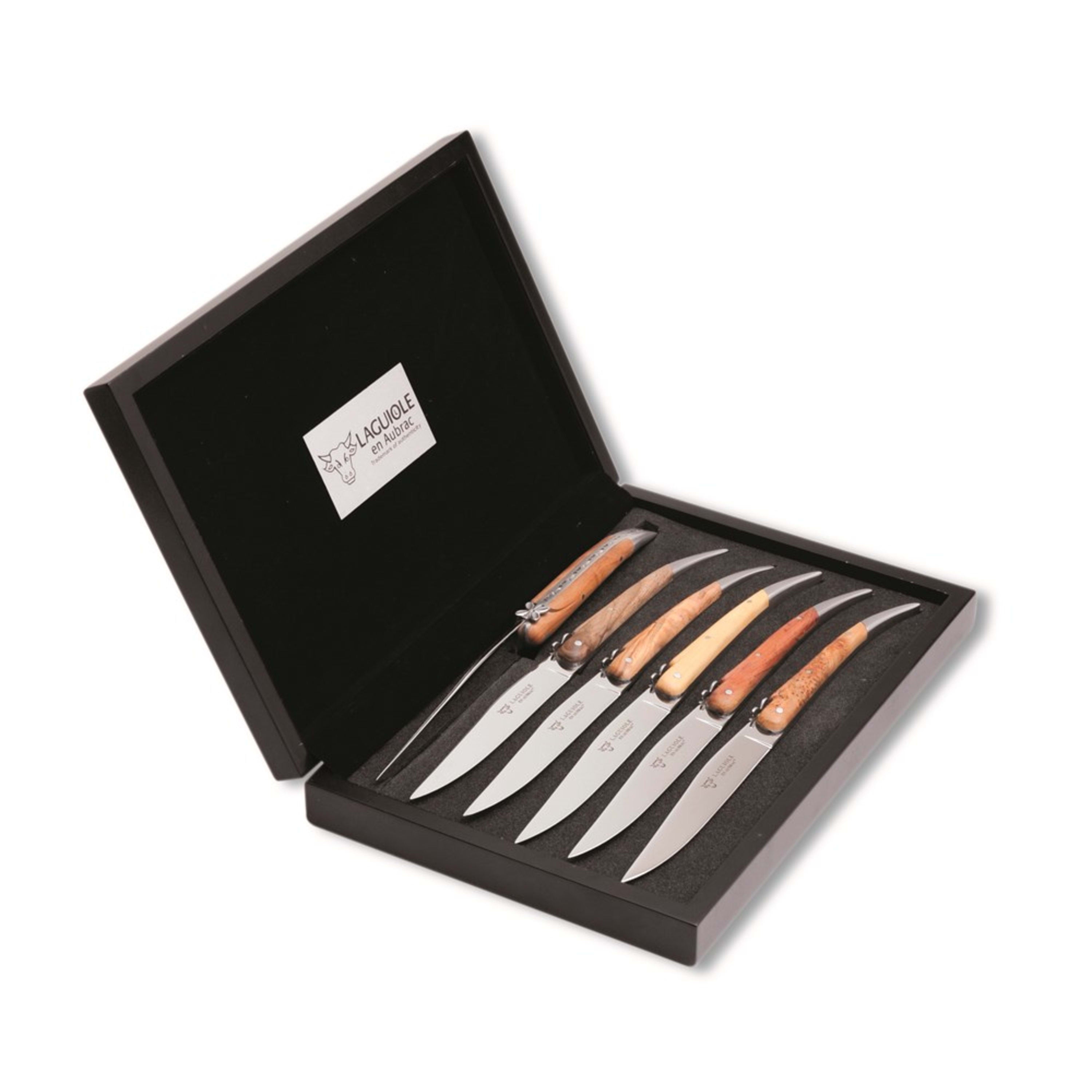 Laguiole en Aubrac 6 Piece Steak Knife Set - Aubraciens Mixed Wood