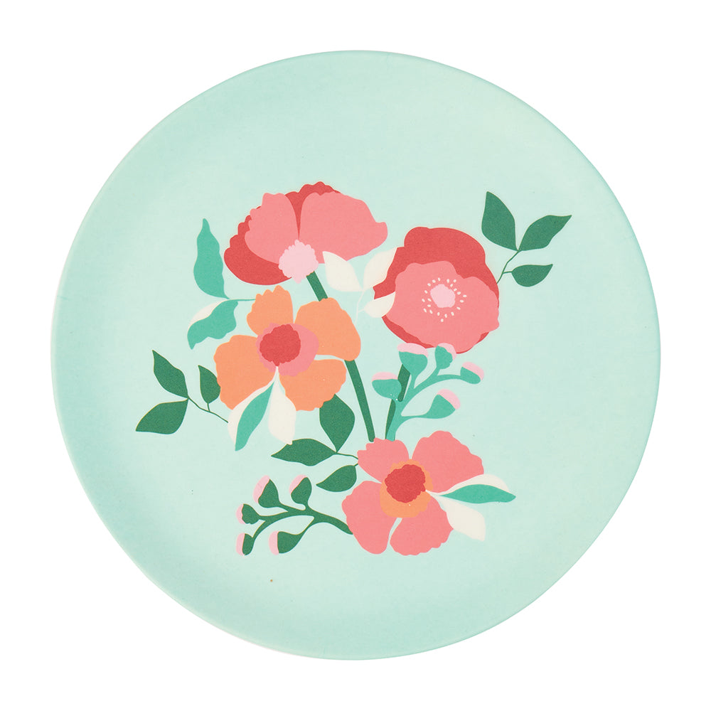 Annabel Trends Bamboo Plate Sherbet Poppies