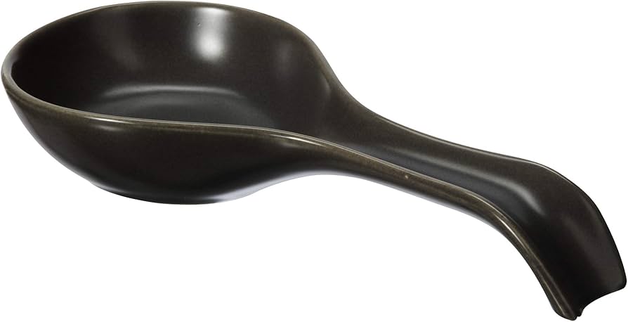 Oggi Ceramic Spoon Rest - Black