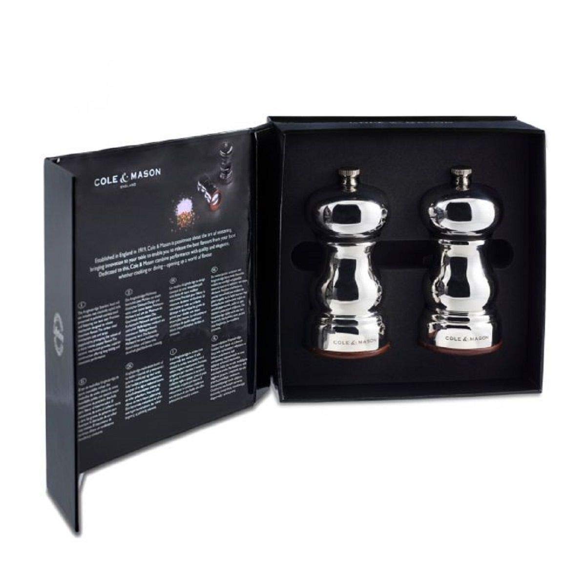 Cole & Mason Knightsbridge Salt & Pepper Mill Gift Set Stainless Steel 120mm
