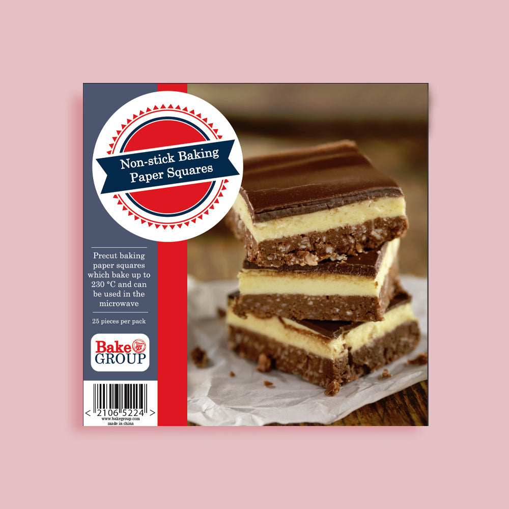 Bake Group Pre-Cut Baking Paper 12in Square 25 Pack
