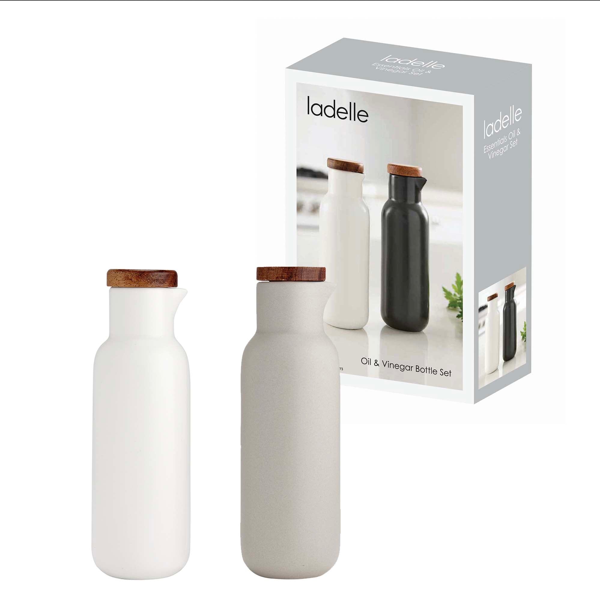 Ladelle Essentials White & Stone Oil & Vinegar Set