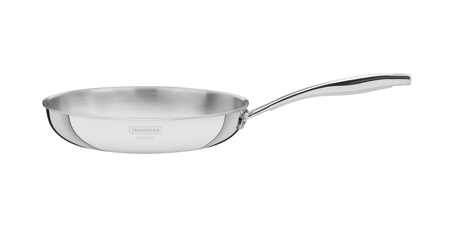 Tramontina Grano 20 cm 1 -2 L Shallow Stainless Steel Frying Pan With Tri-Ply Body & Long Handle