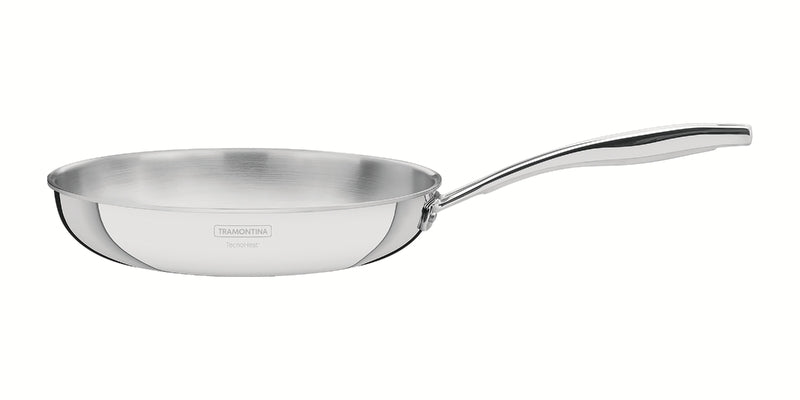 Tramontina Grano 26 cm 2.2 L Shallow Stainless Steel Frying Pan With Tri-Ply Body & Long Handle