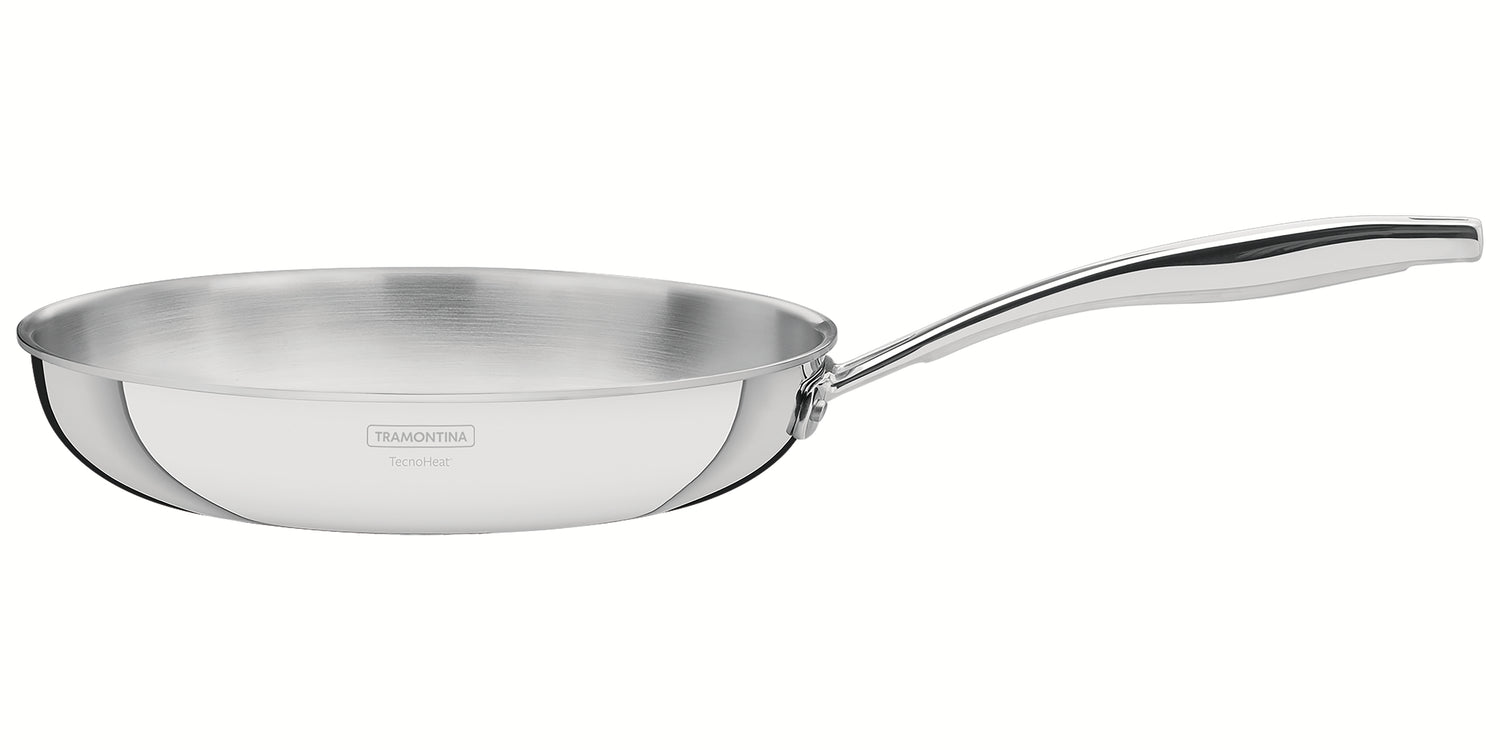Tramontina Grano 30 cm Shallow Stainless Steel Frying Pan With Tri-Ply Body & Long Handle