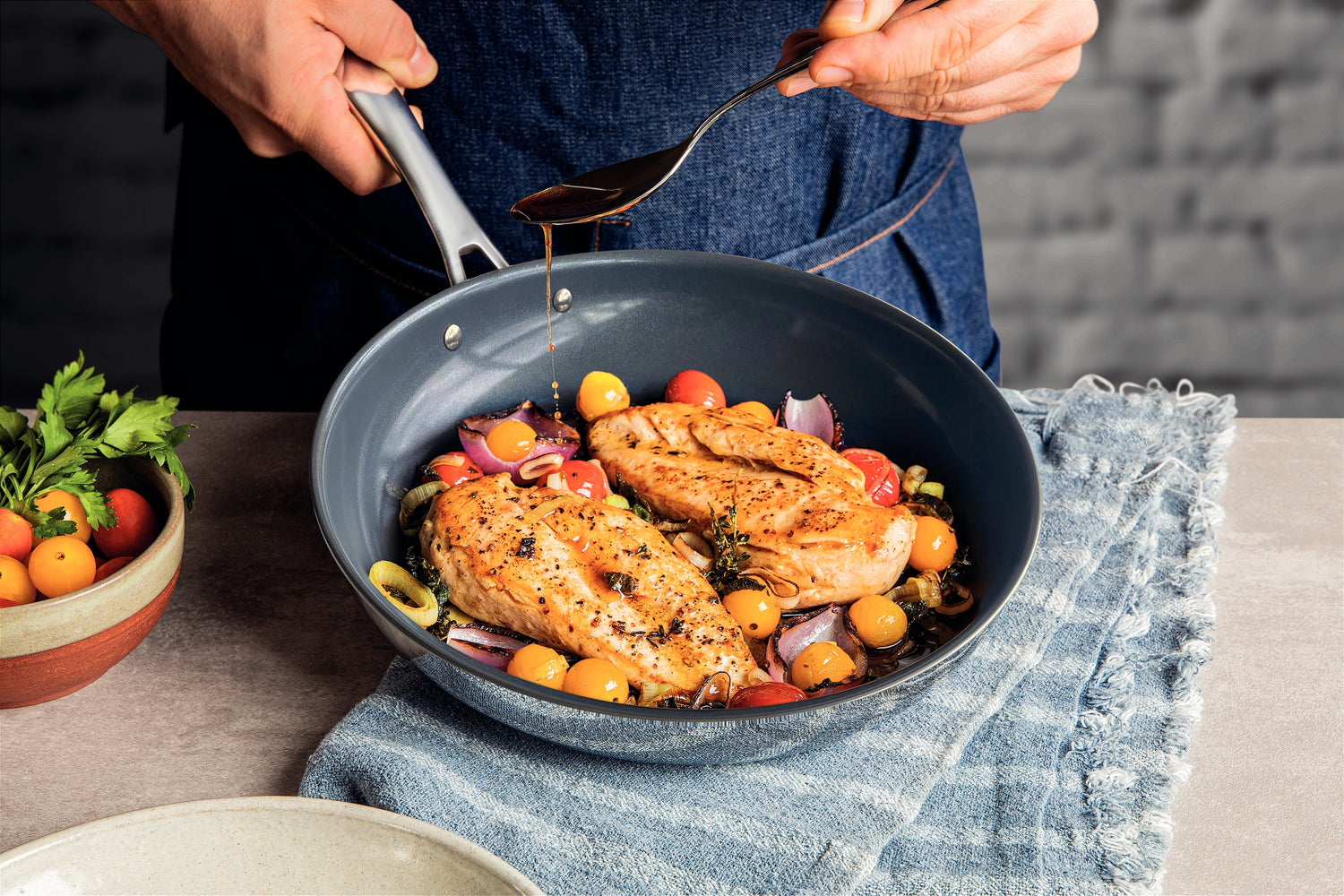 Tramontina Grano Tri-Ply Clad Ceramic Frying Pan - 30cm