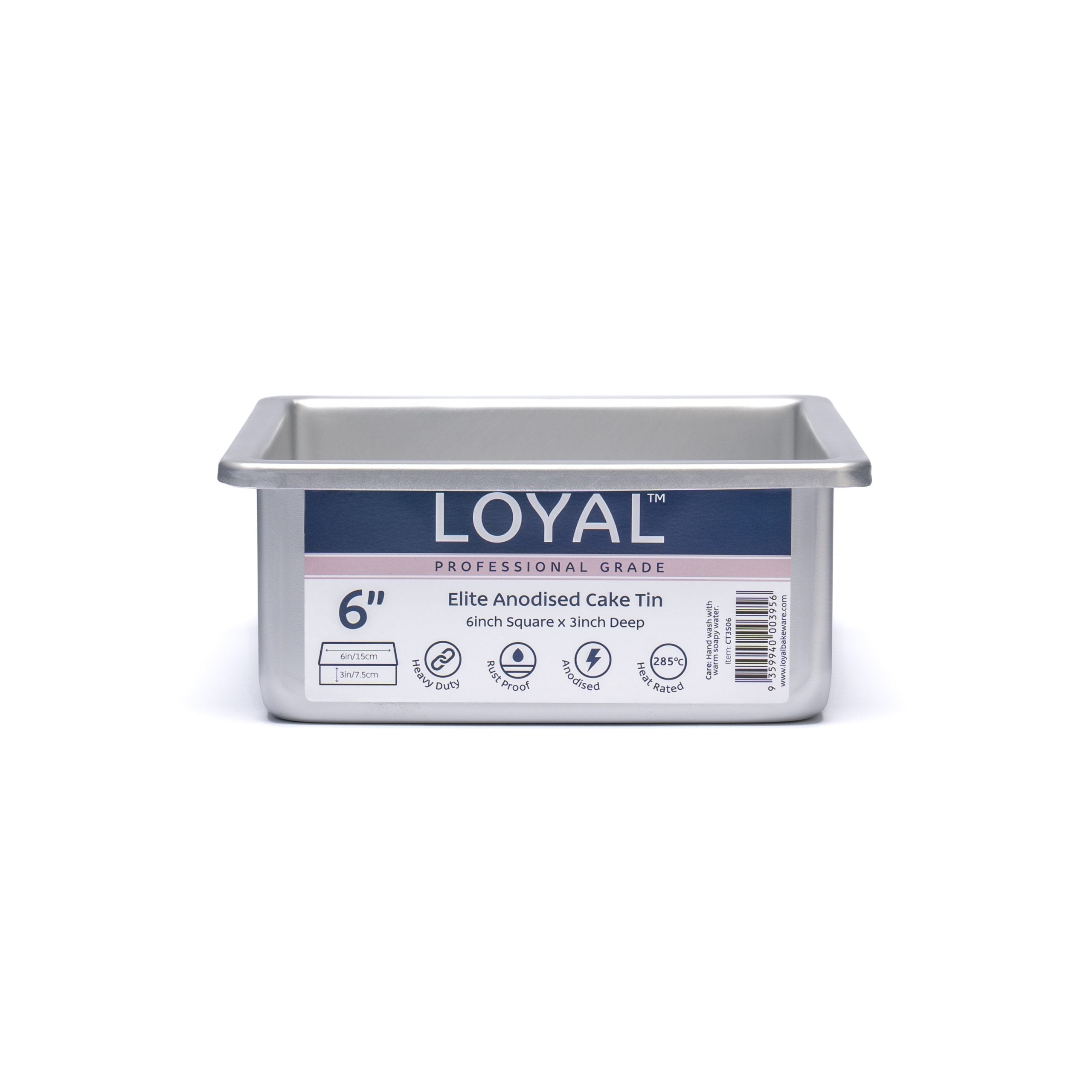 LOYAL Elite Anodised Square Cake Tin 6 Inch