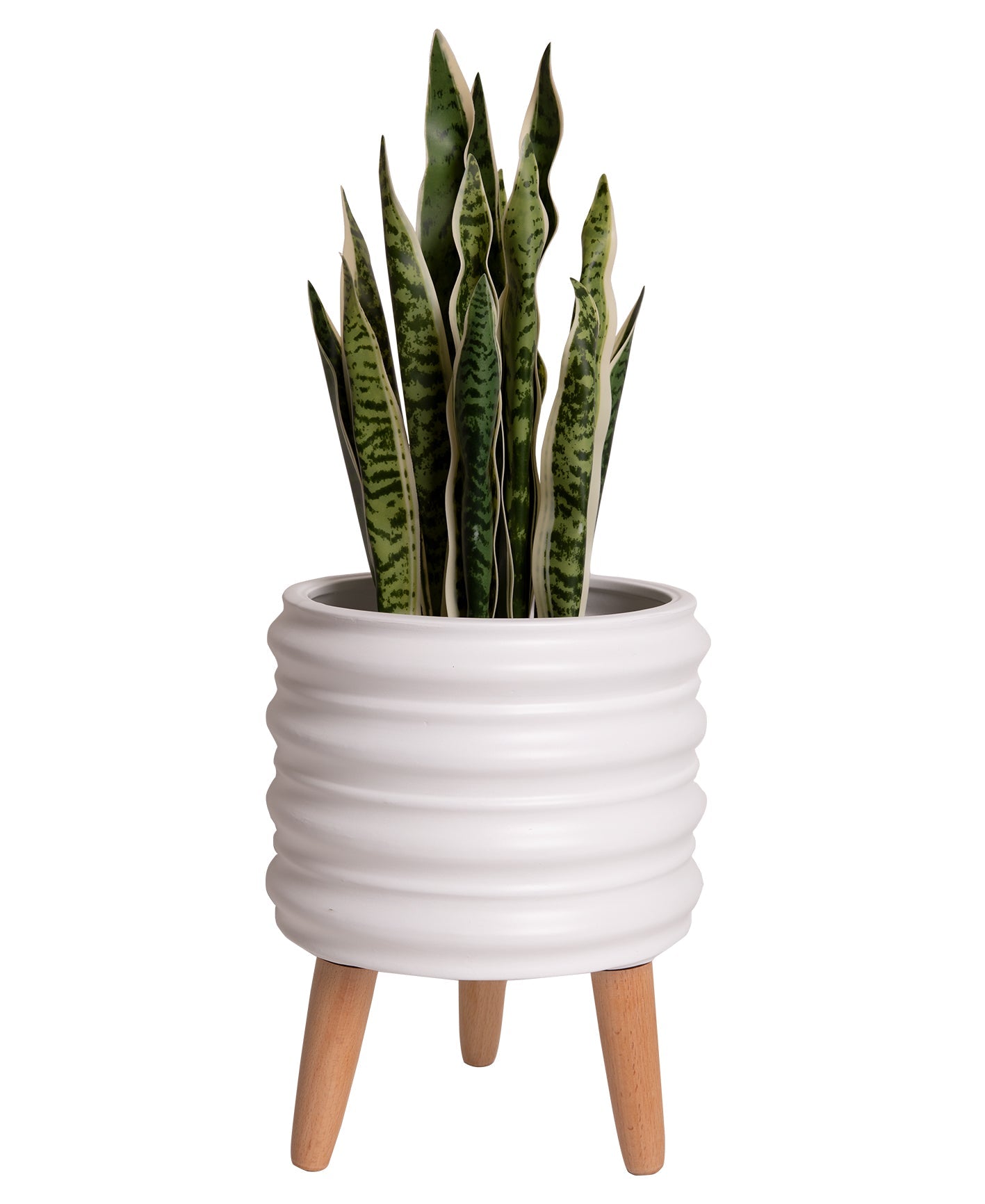 Ladelle Modern Rippled White 33cm Planter Pot