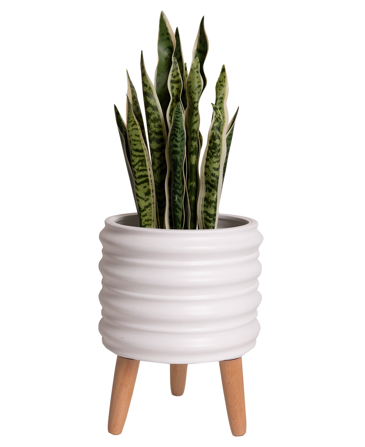Ladelle Modern Rippled White 33cm Planter Pot