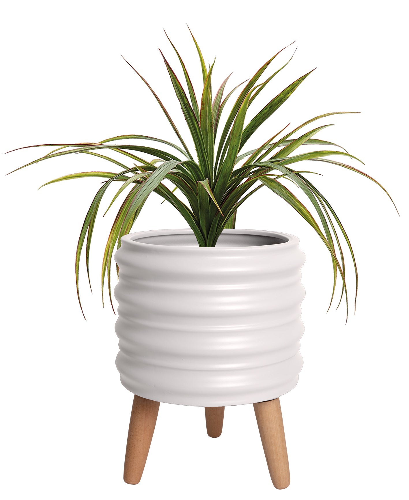 Ladelle Modern Rippled White 37cm Planter Pot