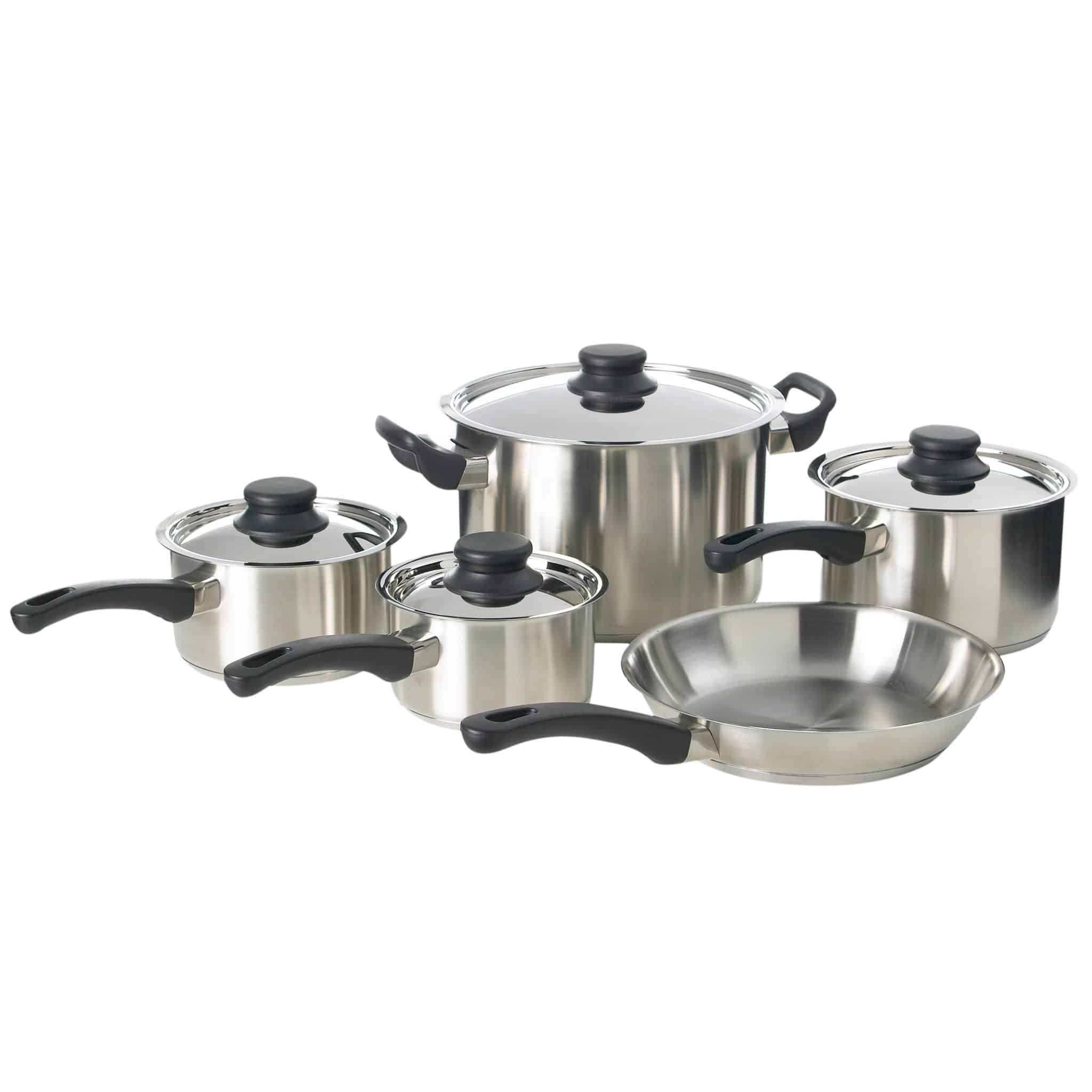 KH Classik Chef Saucepan Set Induction 5 Pce Black Hdl S/Steel