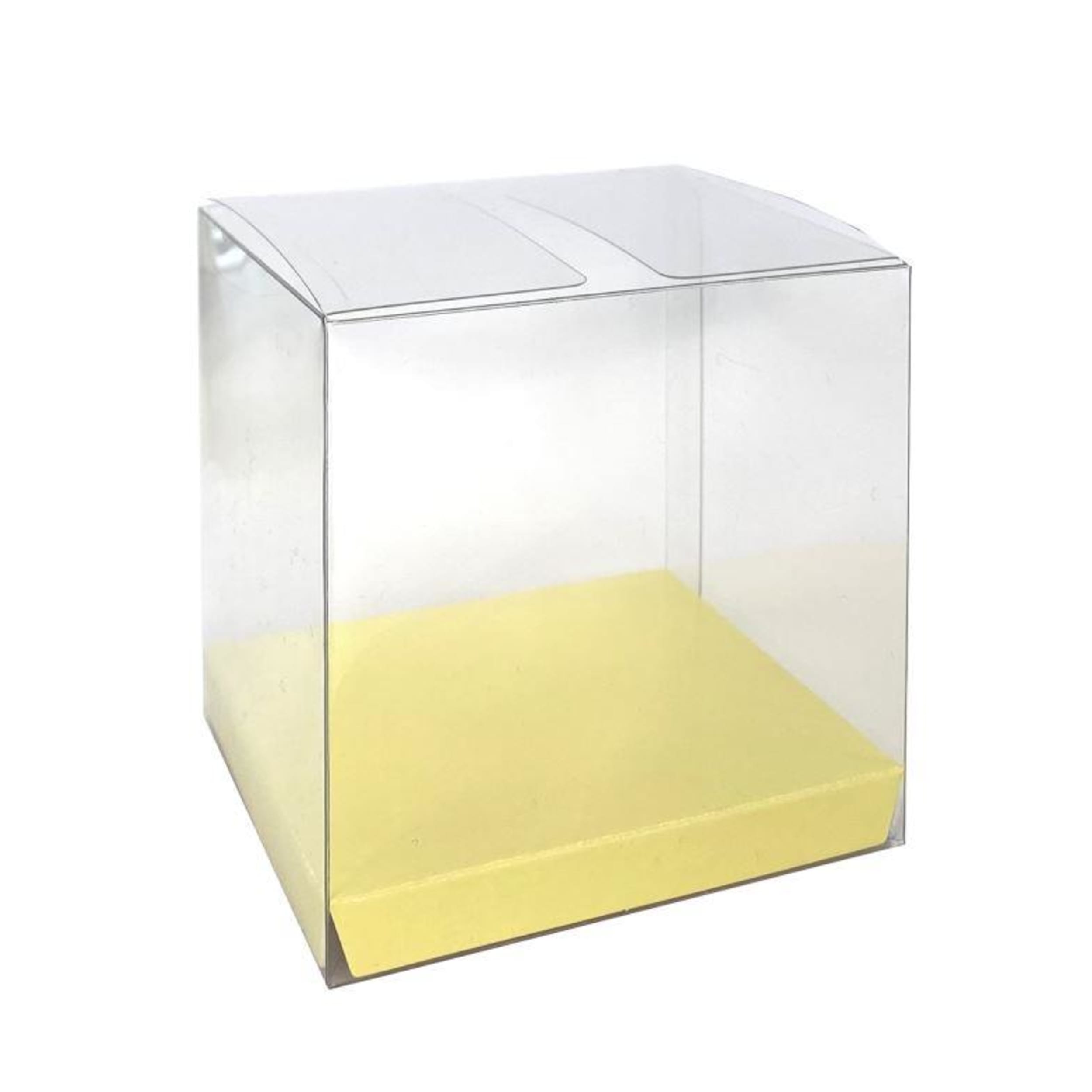 FiveStar Clear Favour Box Pastel Yellow (10 Pack)