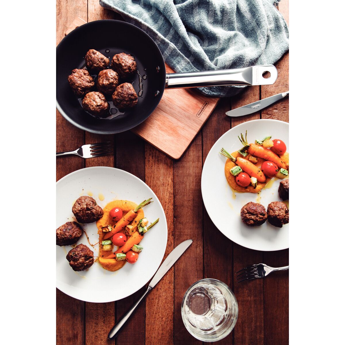 Tramontina Professional Non Stick Stainless Steel Frying Pan - 20cm - 1.1L