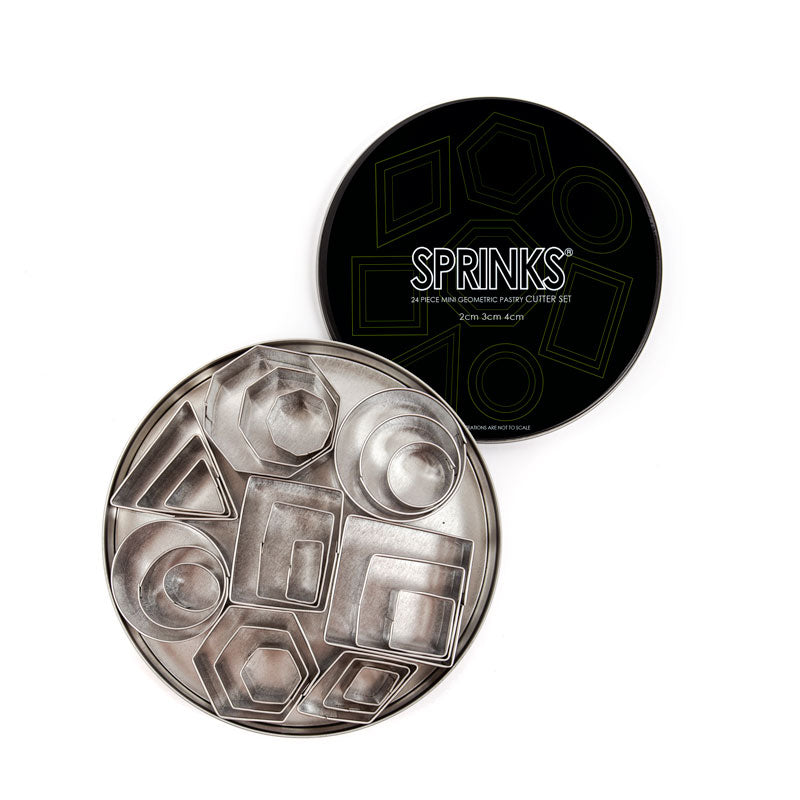 Sprinks Mini Geometric Stainless Pastry Cutter Set 24 Piece