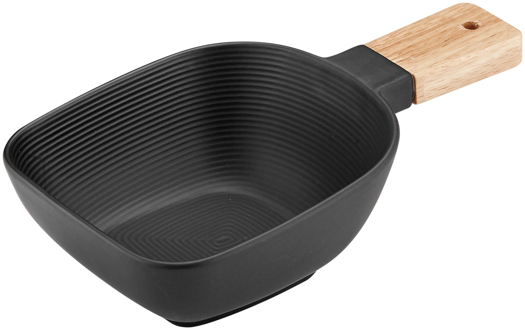 Ladelle Linear Texture Small Black Bowl Serve Stick