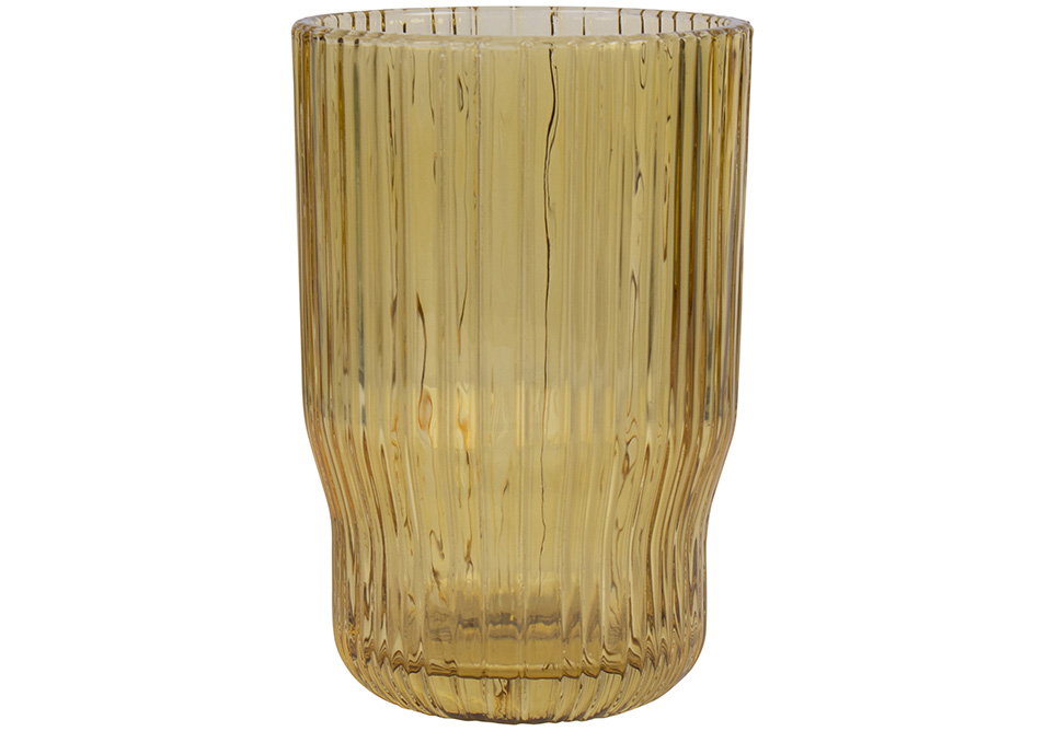 Ladelle Zest Lines Amber Highball Tumbler