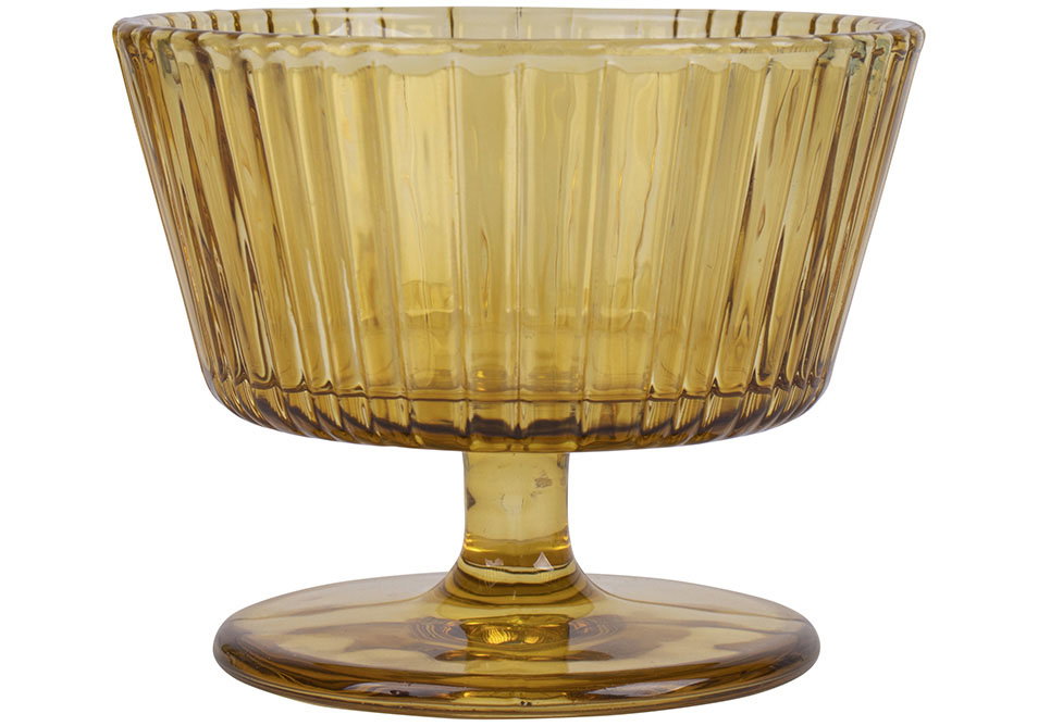 Ladelle Zest Lines Amber Sundae Glass