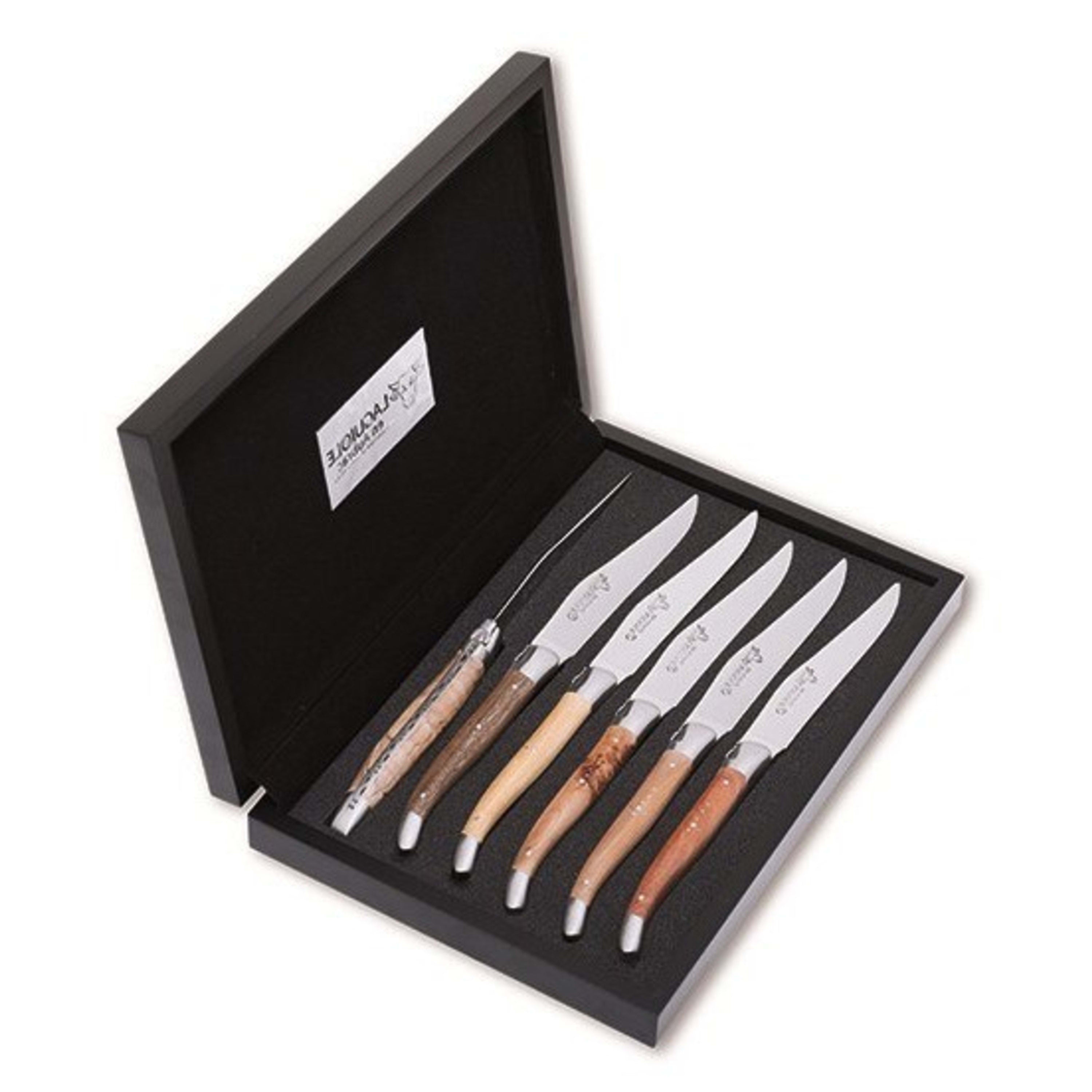 Laguiole en Aubrac 6 Piece Steak Knife Set - Mixed Woods