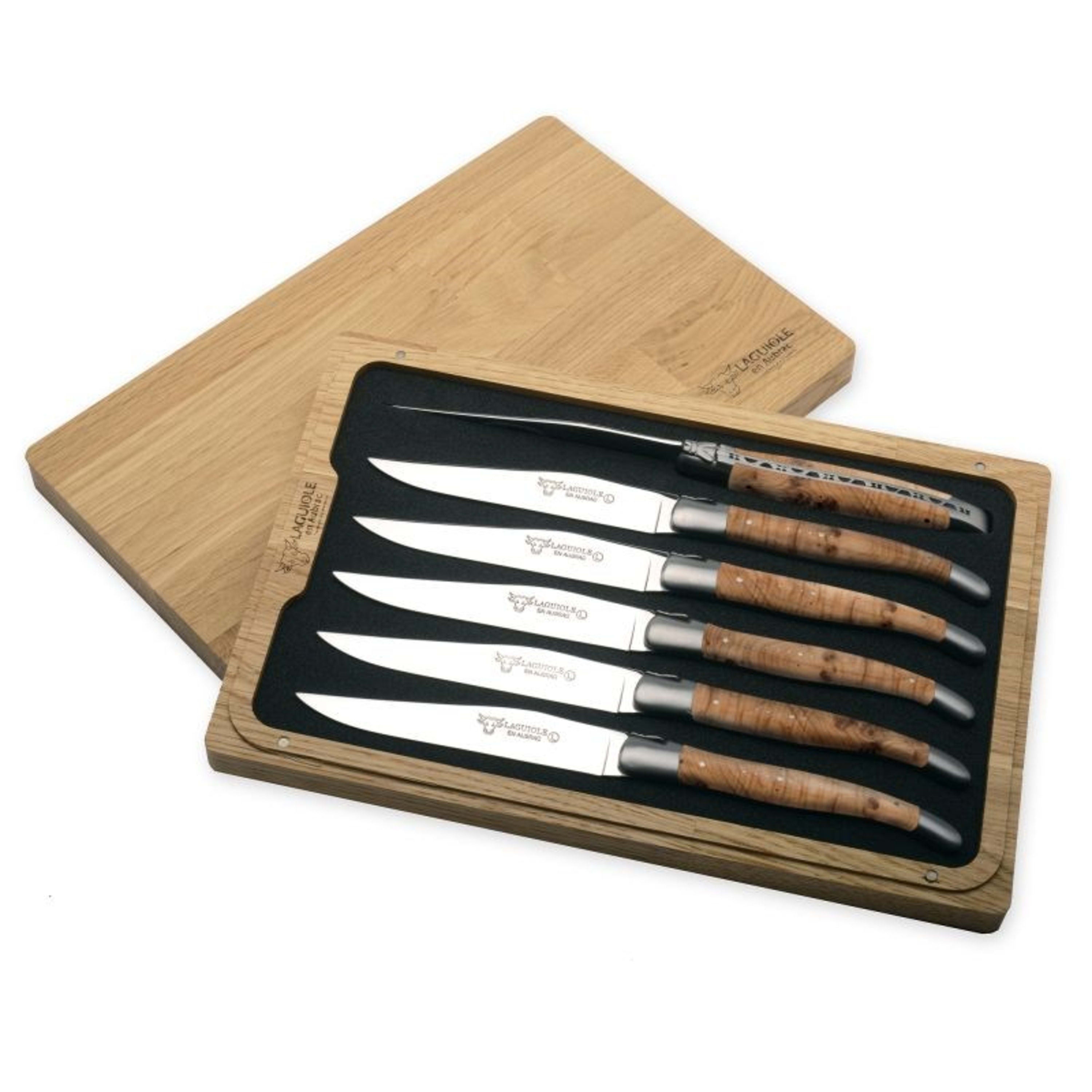 Laguiole en Aubrac 6 Piece Steak Knife Set - Juniper Wood