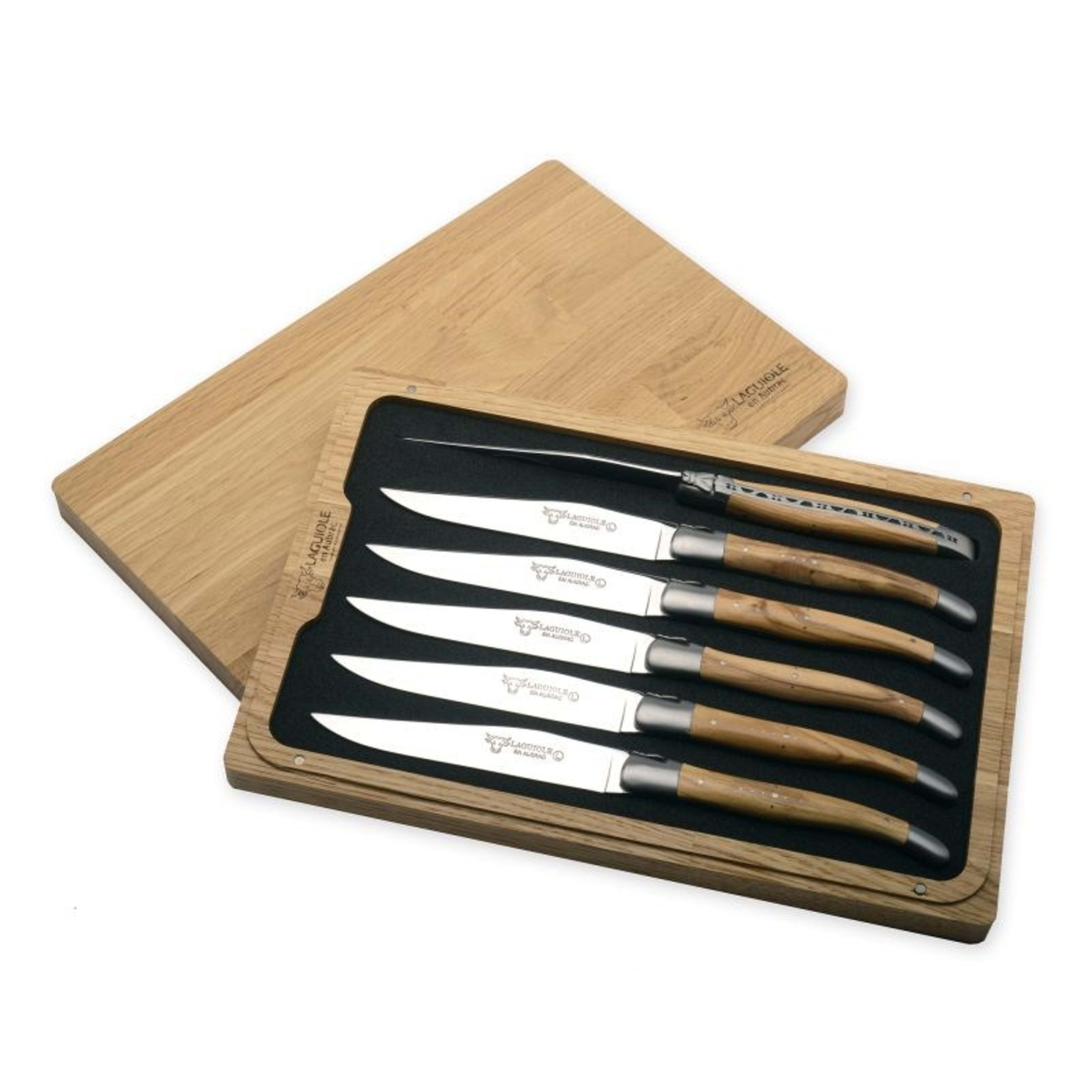 Laguiole en Aubrac 6 Piece Steak Knife Set - Olive Wood