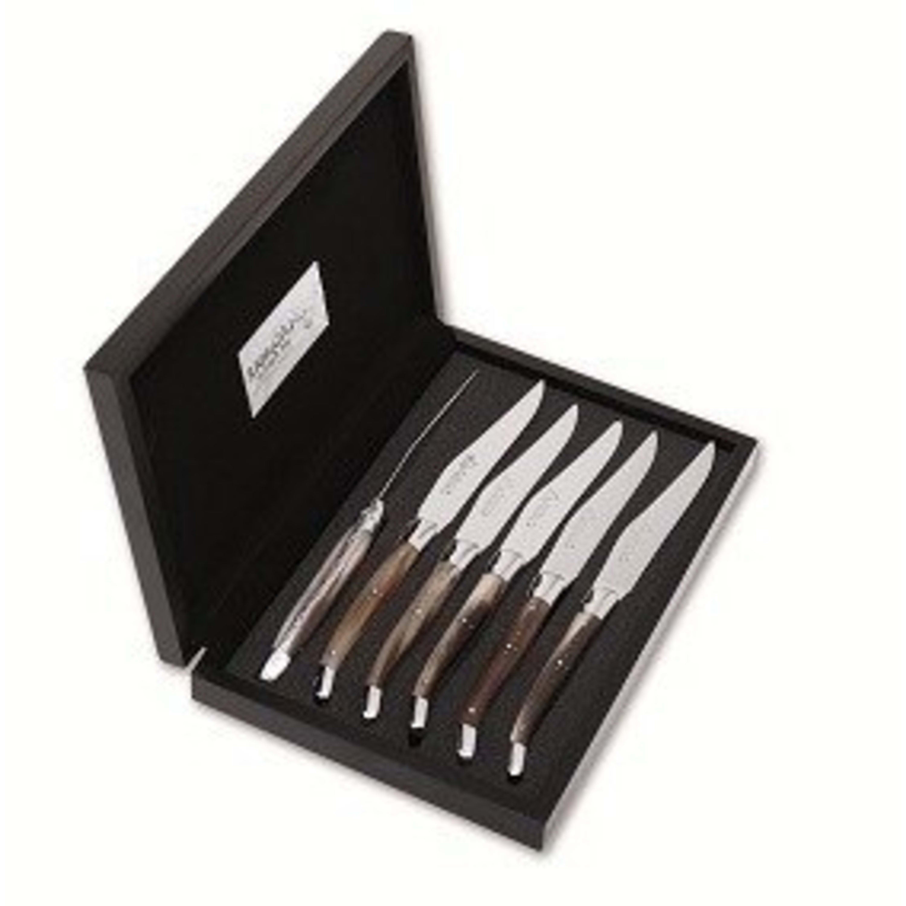 Laguiole en Aubrac 6 Piece Steak Knife Set - Solid Horn