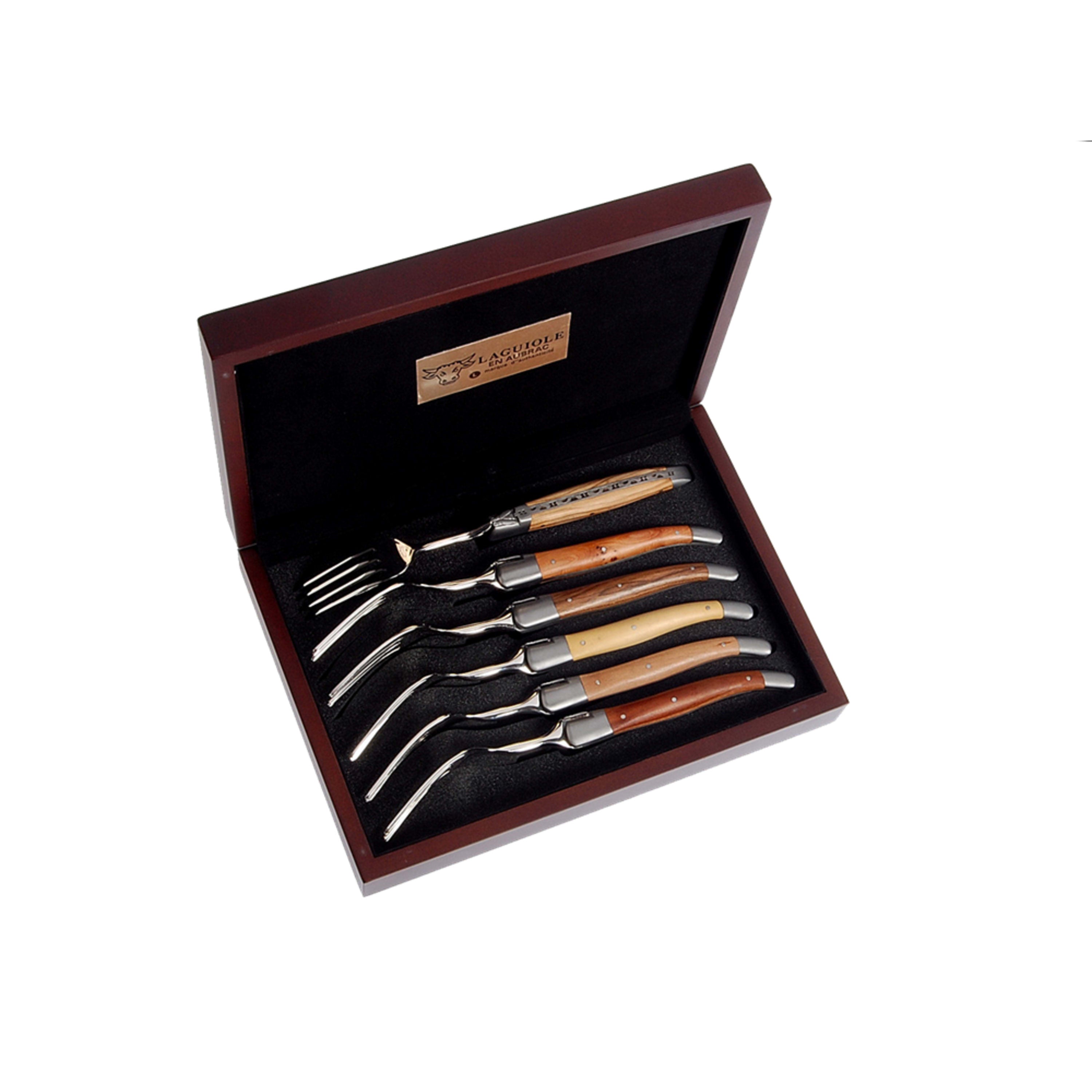 Laguiole en Aubrac 6 Piece Fork Set - Mixed Woods