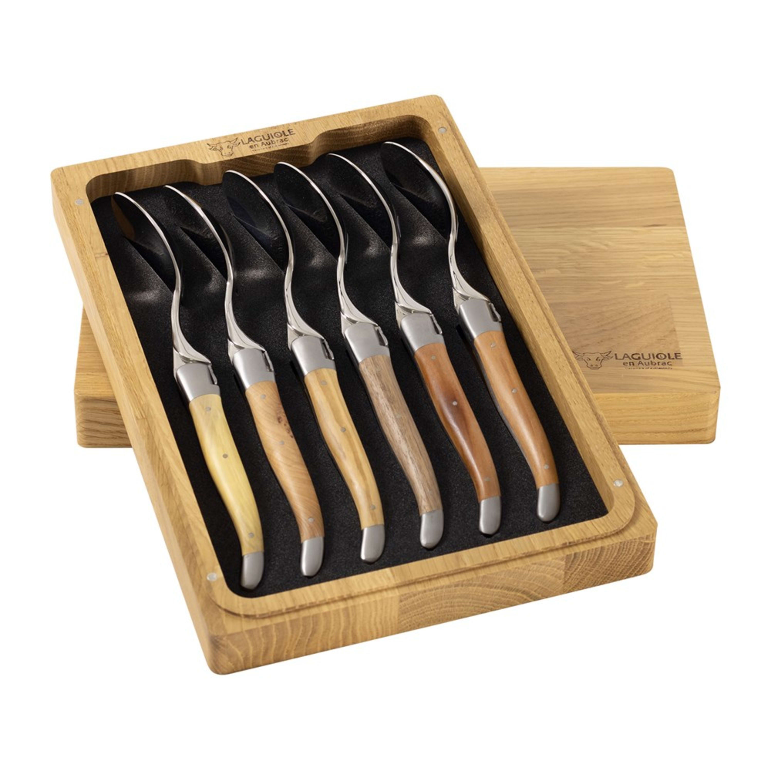 Laguiole en Aubrac 6 Piece Soup Spoon Set - Mixed Woods