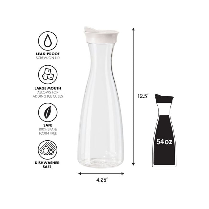 Oggi Juice Carafe with Lid 1.6L - White