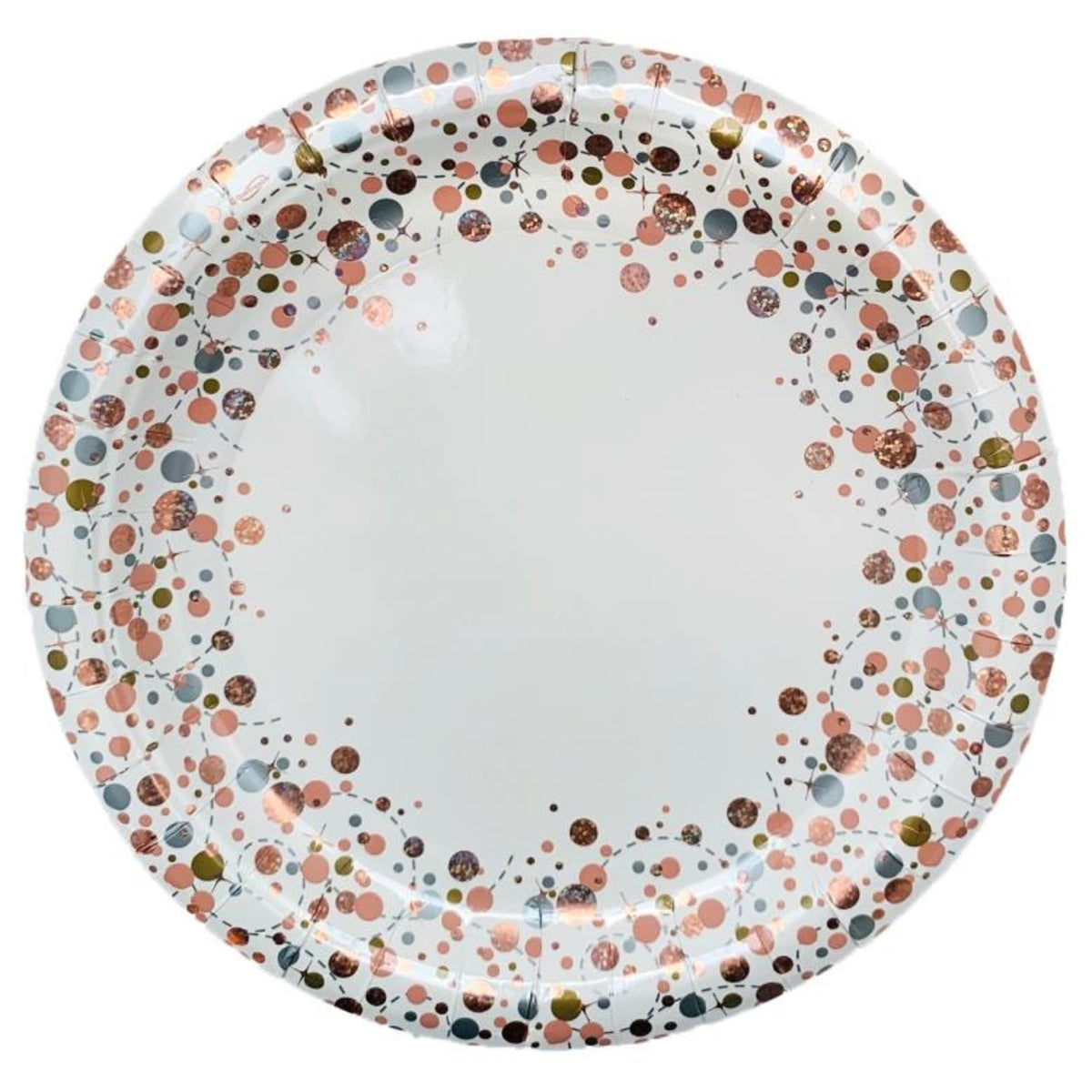 Occasions Sparkling Fizz Rose Gold 9" 23cm Plate (8 Pack)