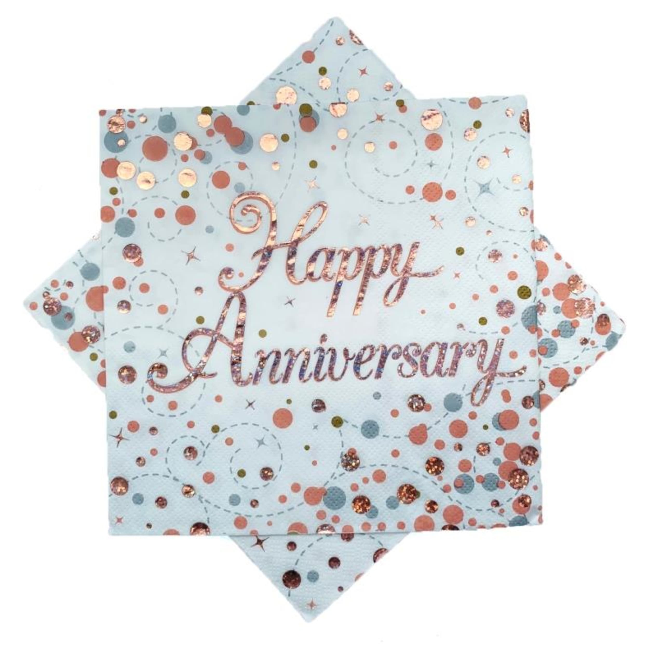 Occasions Sparkling Fizz Rose Gold Napkin 33cm HAnniversary (16 Pack)