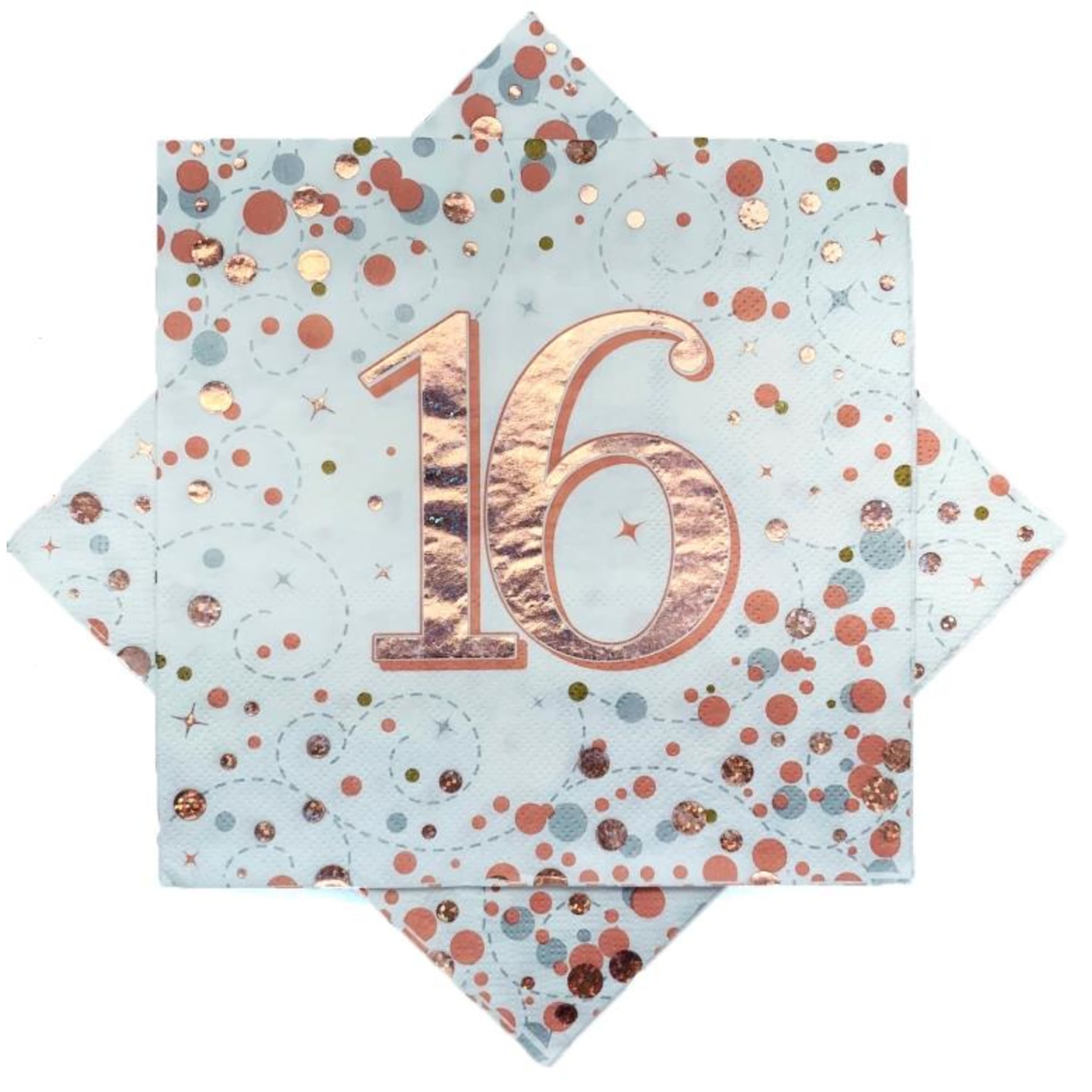 Occasions Sparkling Fizz Rose Gold Napkin 33cm "16" (16 Pack)