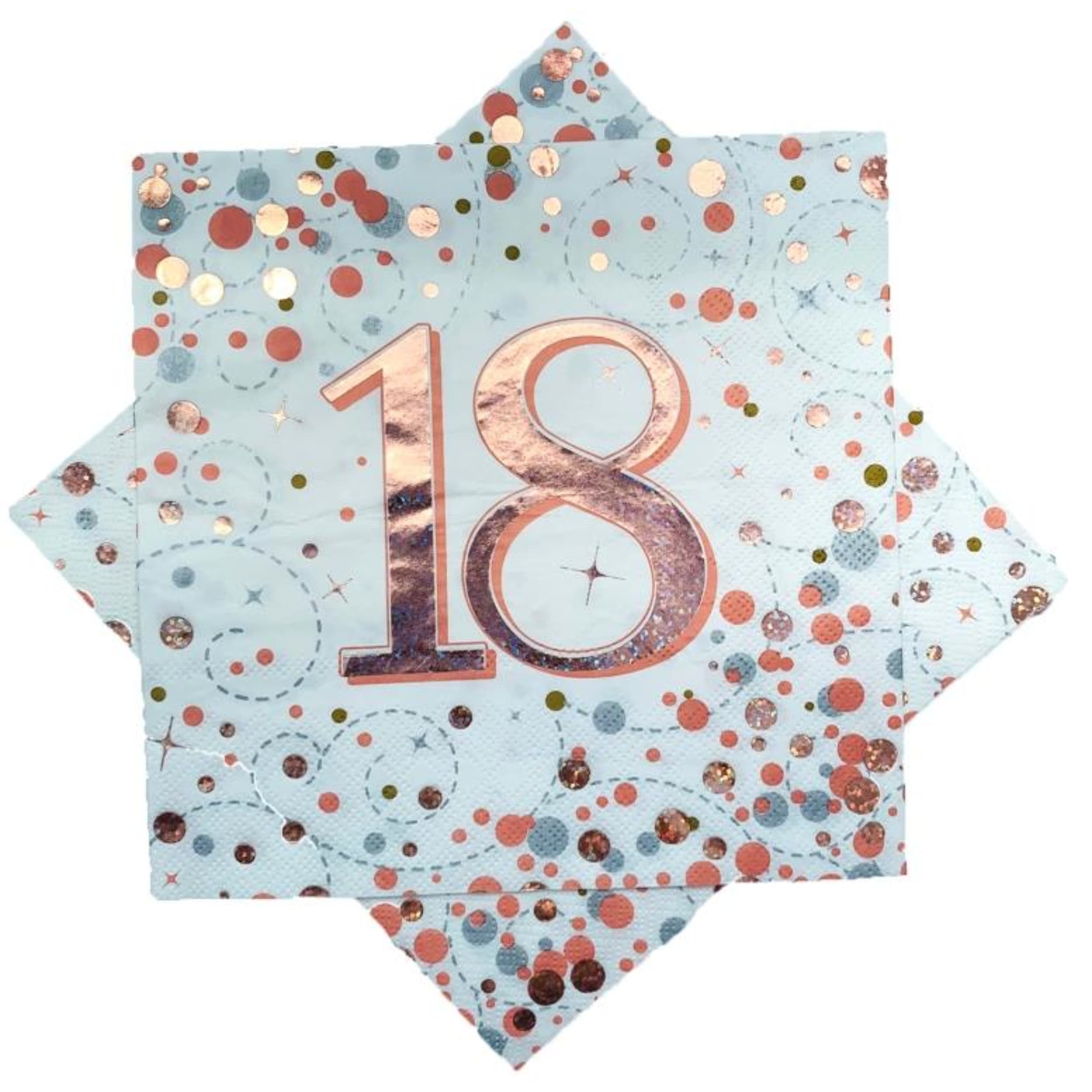 Occasions Sparkling Fizz Rose Gold Napkin 33cm "18" (16 Pack)