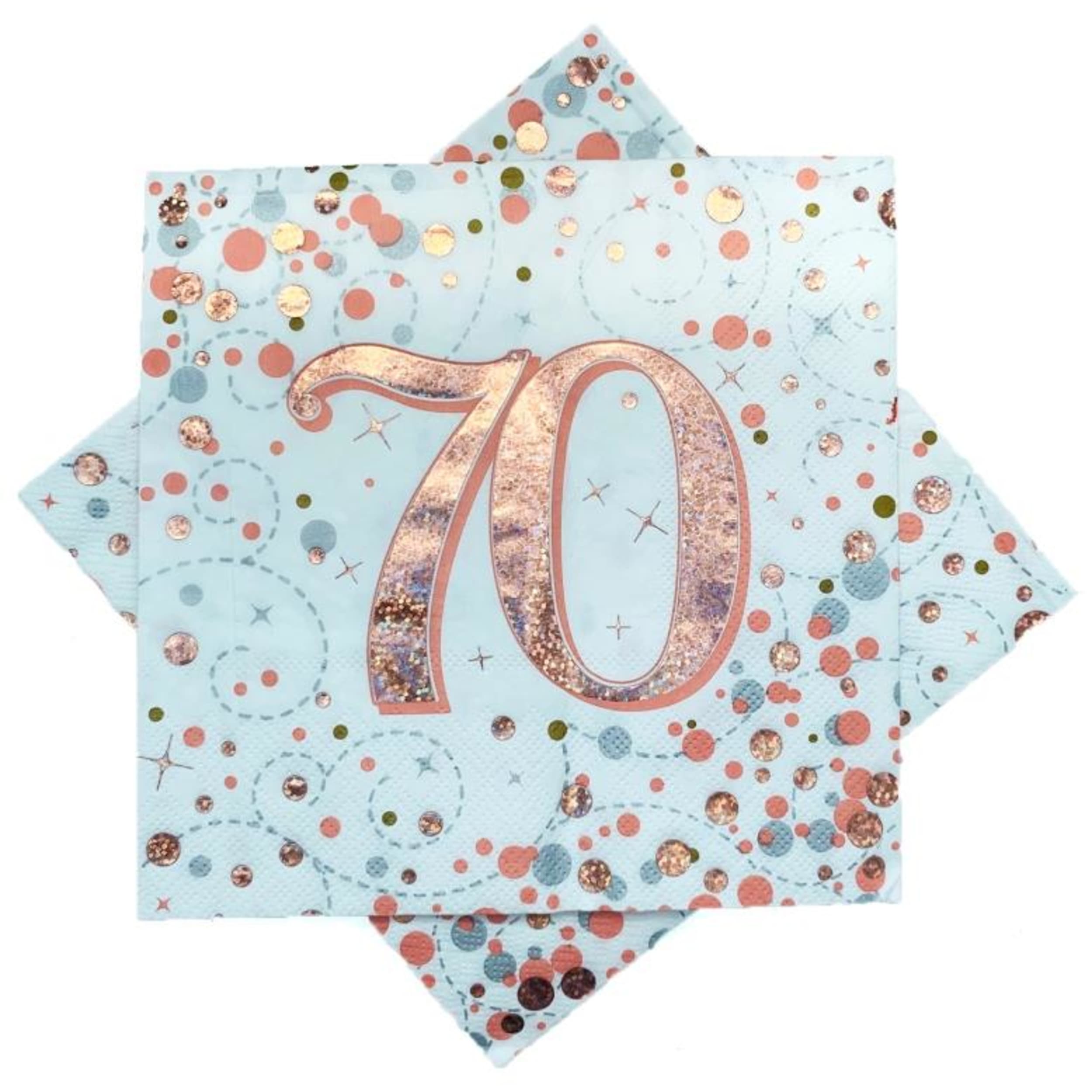 Occasions Sparkling Fizz Rose Gold Napkin 33cm "70" (16 Pack)