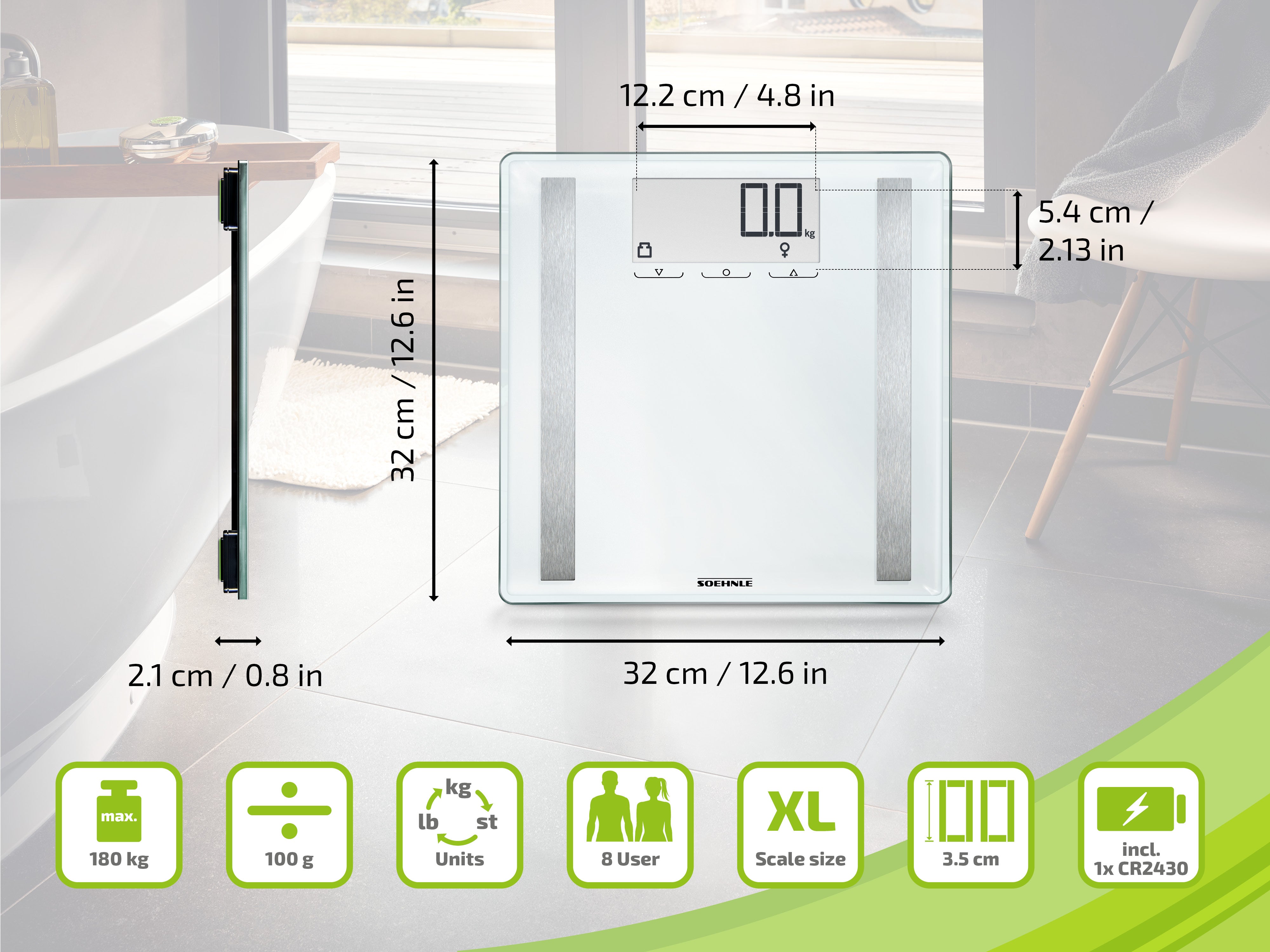 Soehnle Shape Sense Control 200 Digital Body Scale (180kg) - White