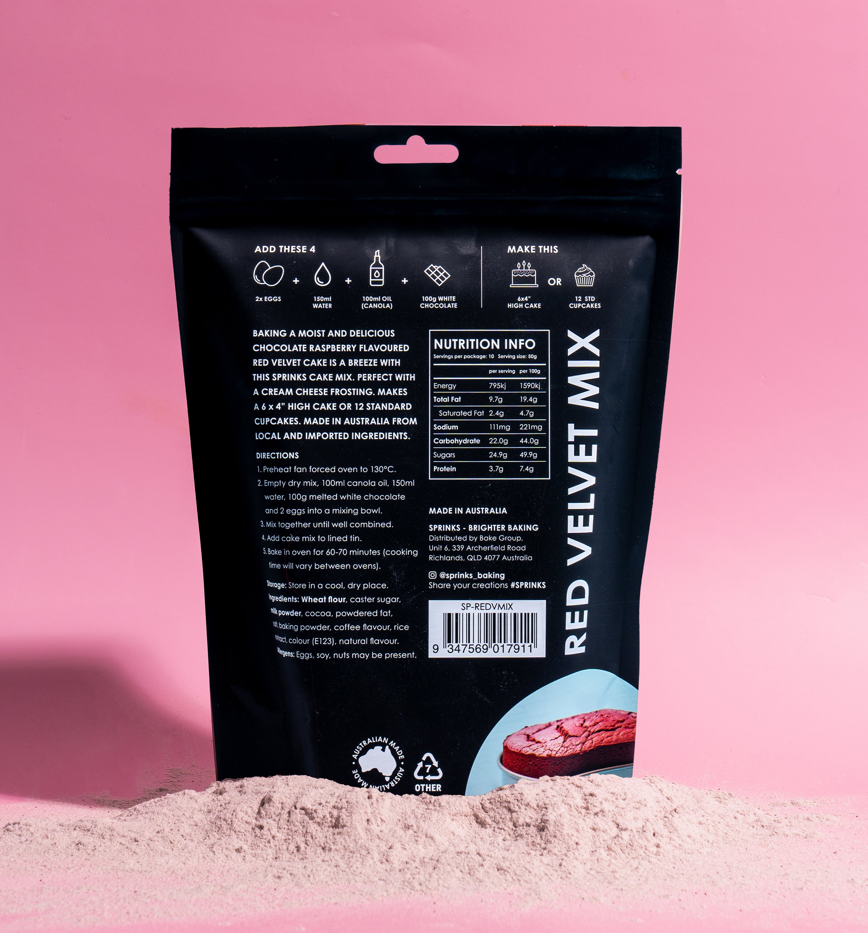 Sprinks Baking Essentials Red Velvet Cake Mix 500g