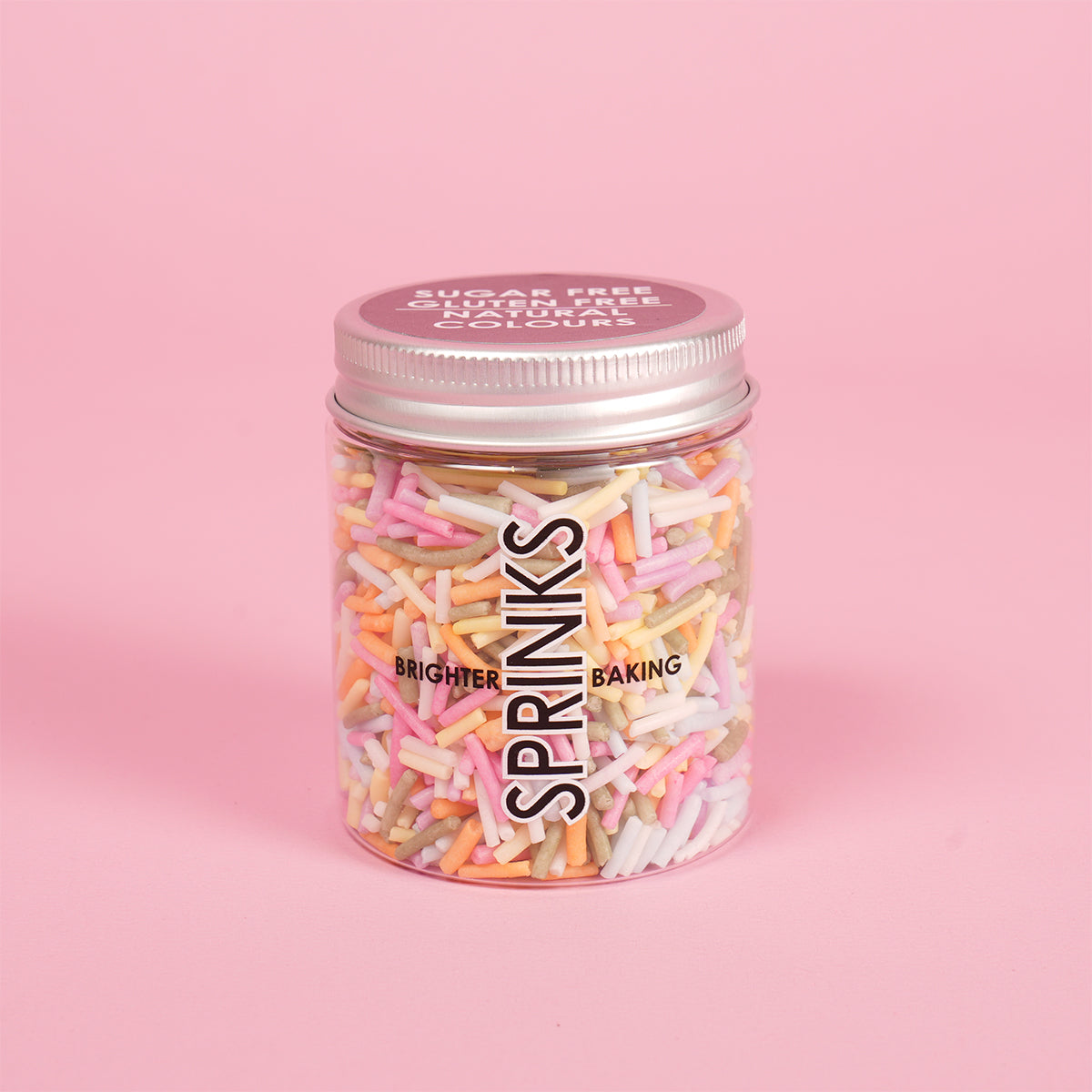 Sprinks Sugar Free Natural Coloured Jimmies Pastel Rainbow 60g