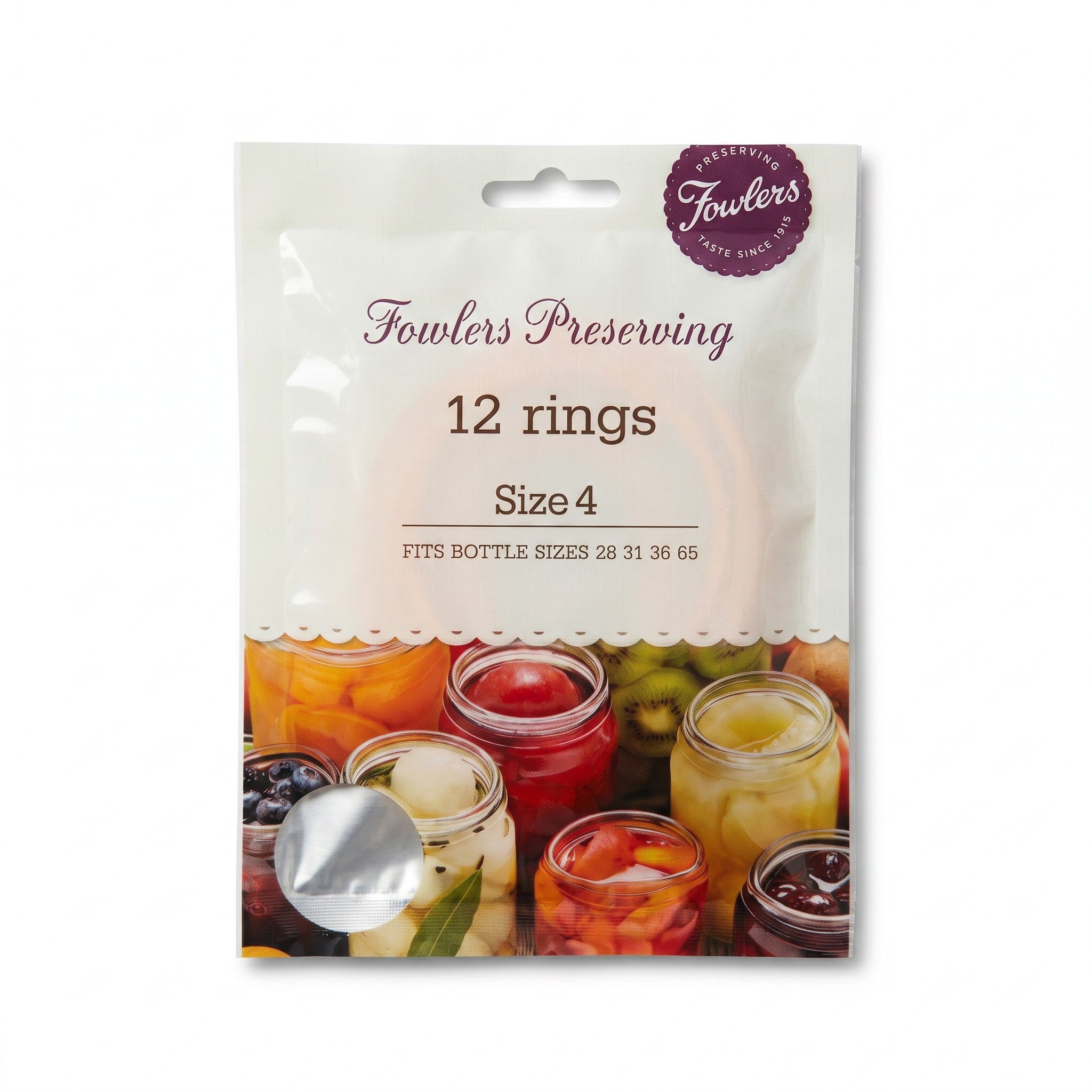 Fowlers Vacola Preserving Rings Size 4 - 12 Pack