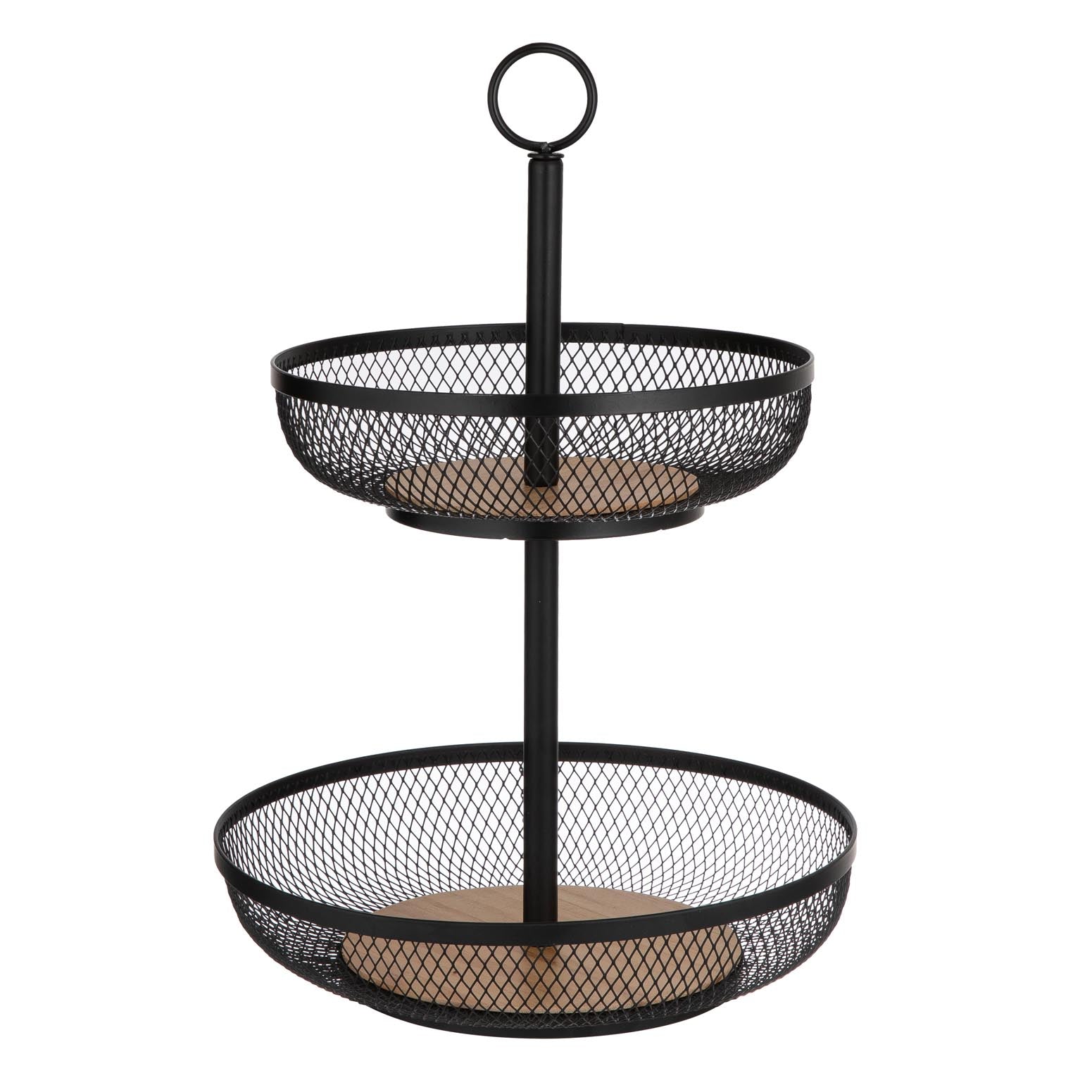 Ladelle Olsen Black 2 Tier Mesh Fruit Basket