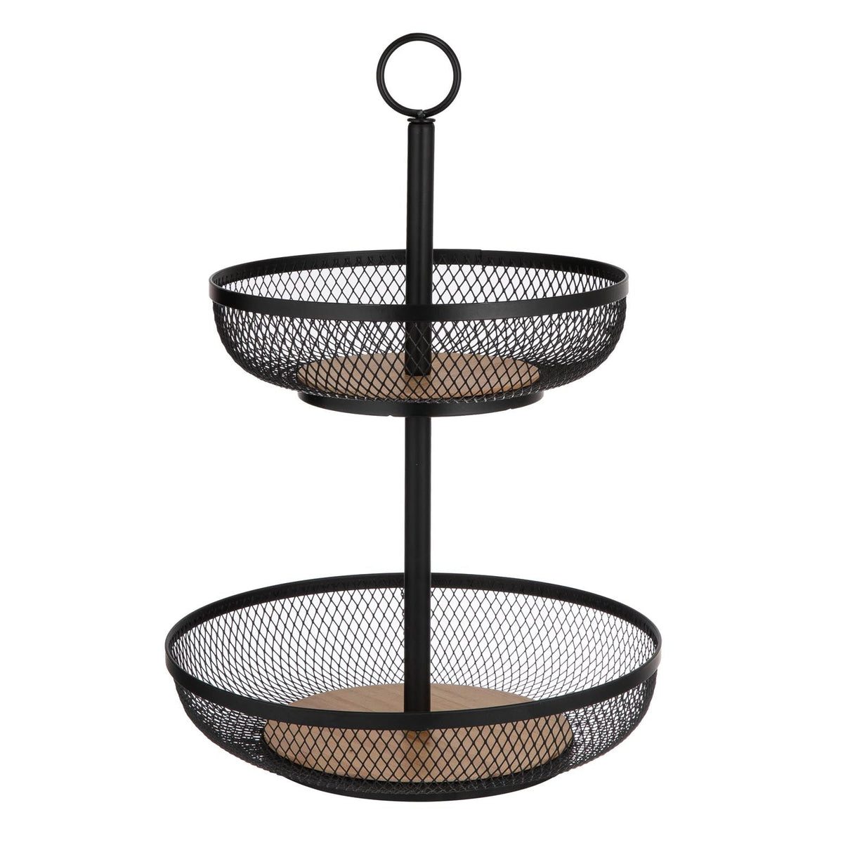 Ladelle Olsen Black 2 Tier Mesh Fruit Basket