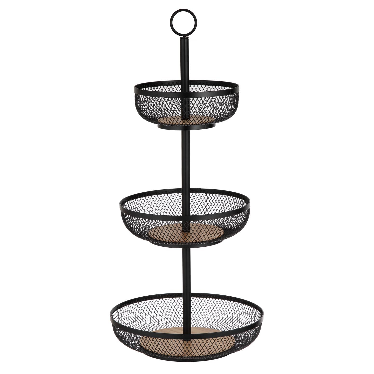 Ladelle Olsen Black 3 Tier Mesh Fruit Basket