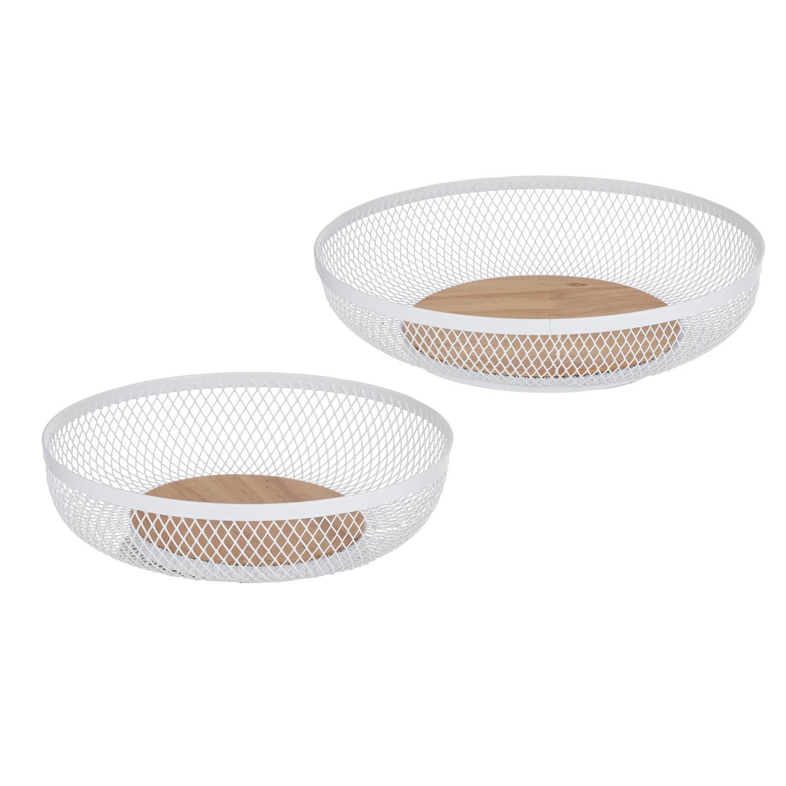 Ladelle Olsen White Set of 2 Mesh Storage Baskets