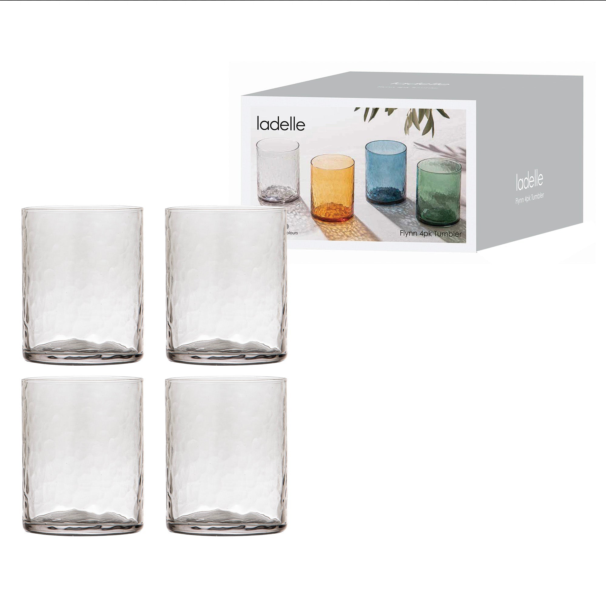 Ladelle Flynn Charcoal 4pk Glass Tumbler