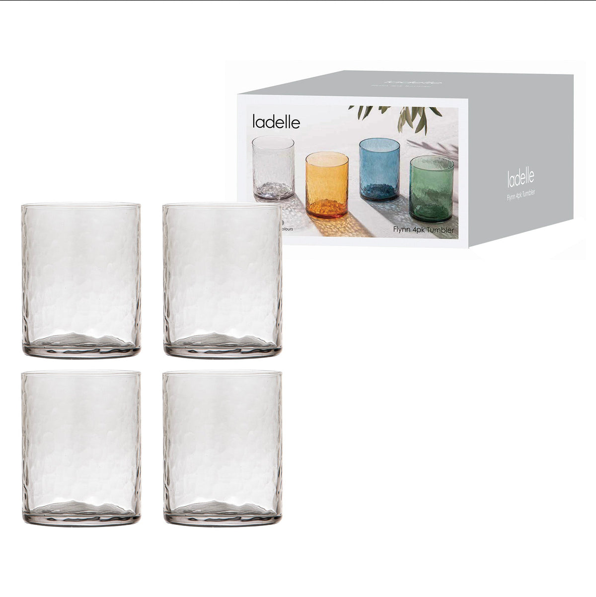 Ladelle Flynn Charcoal 4pk Glass Tumbler