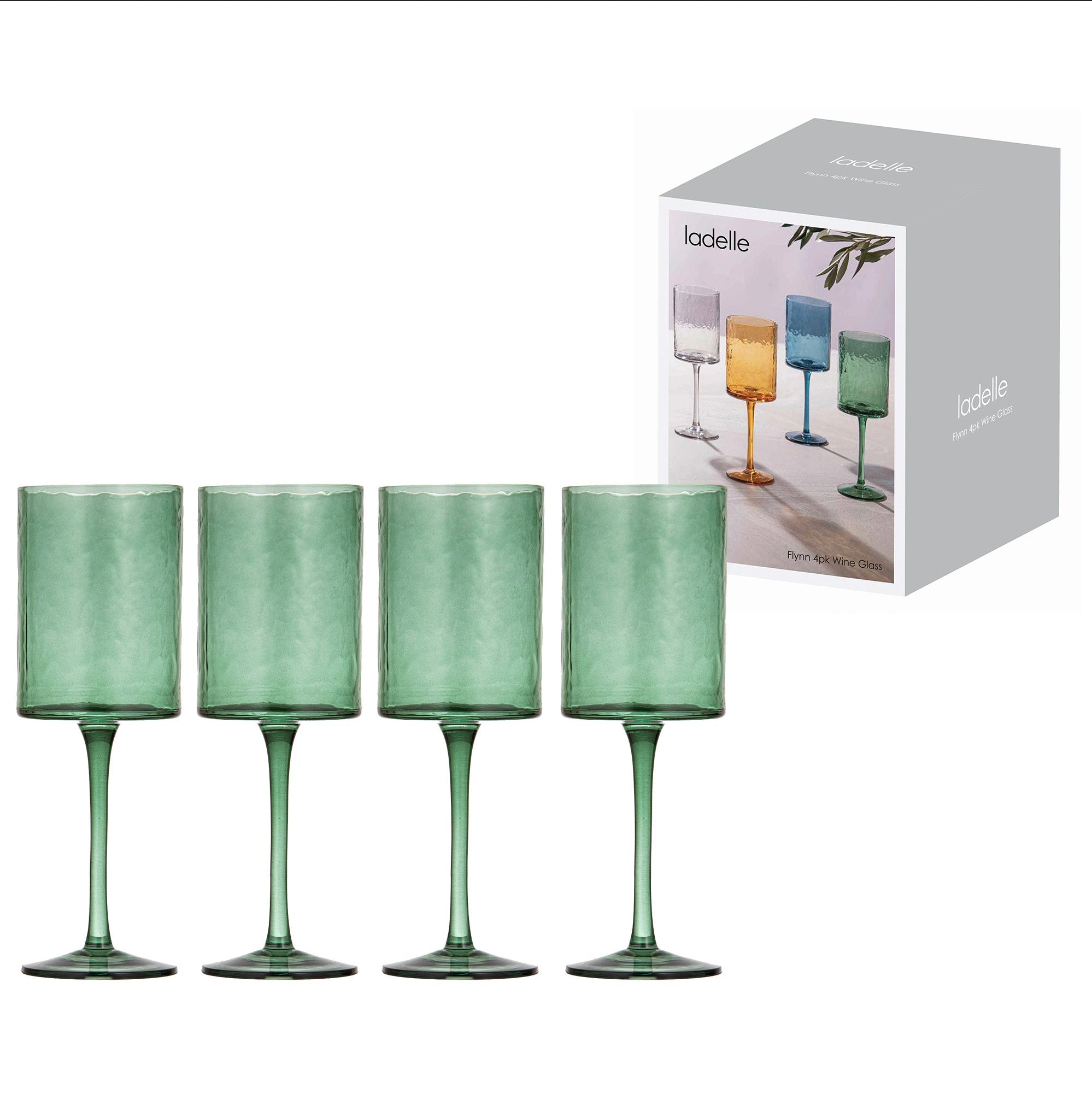 Ladelle Flynn Green 4pk Wine Glass