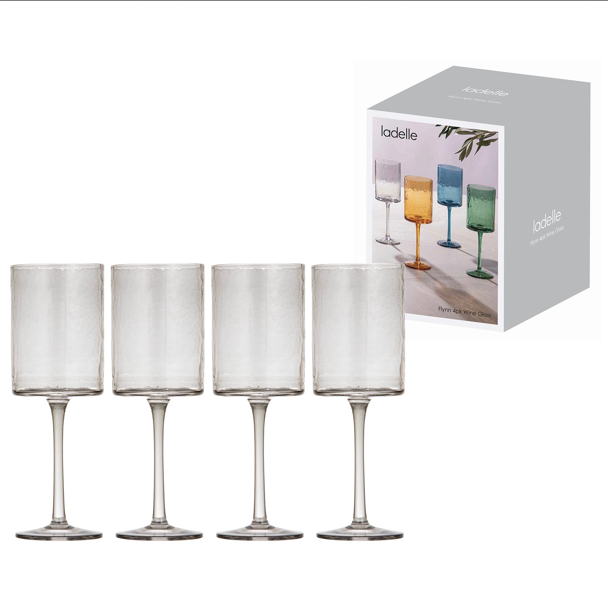 Ladelle Flynn Charcoal 4pk Wine Glass