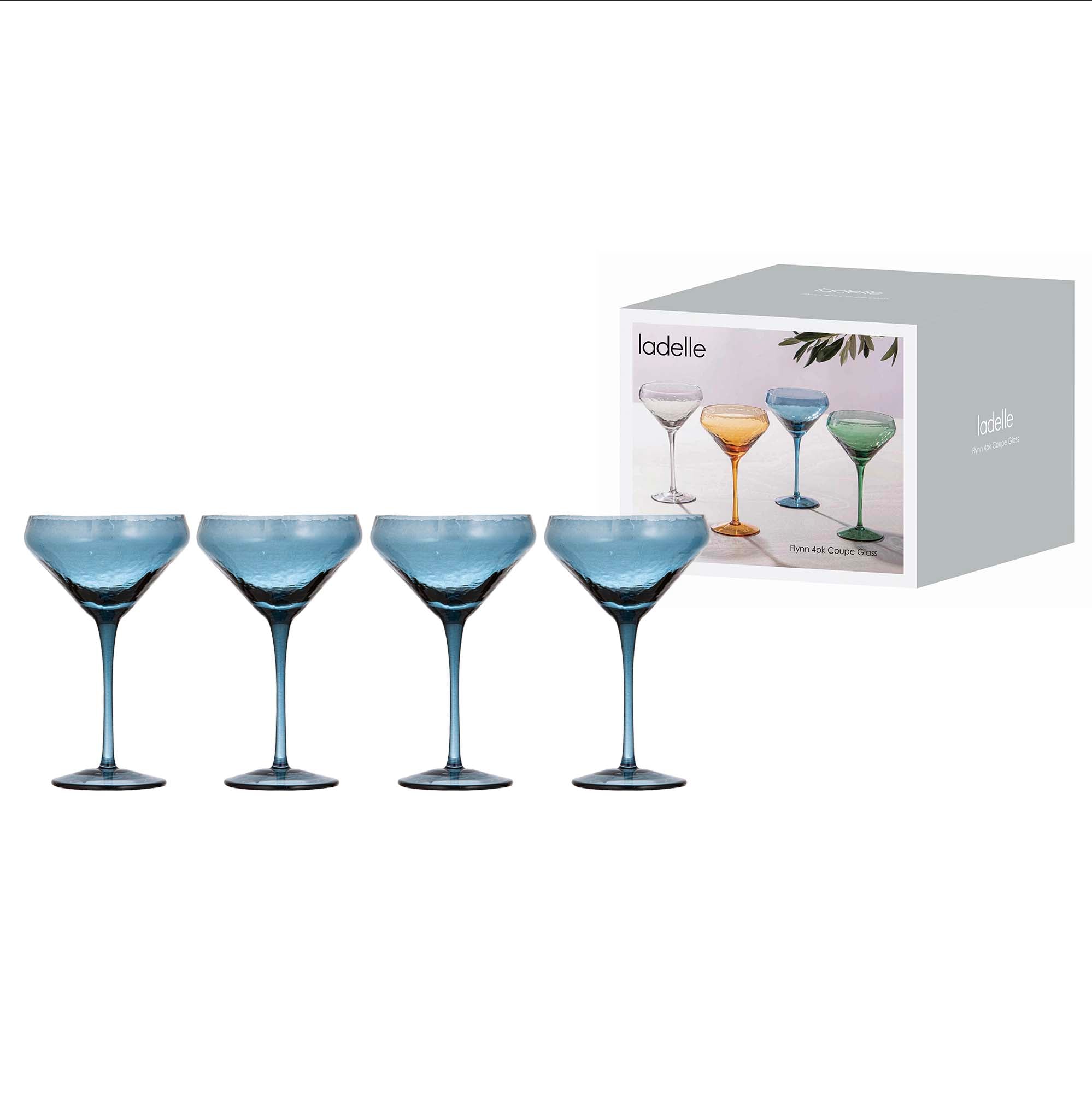 Ladelle Flynn Blue 4pk Coupe Glass