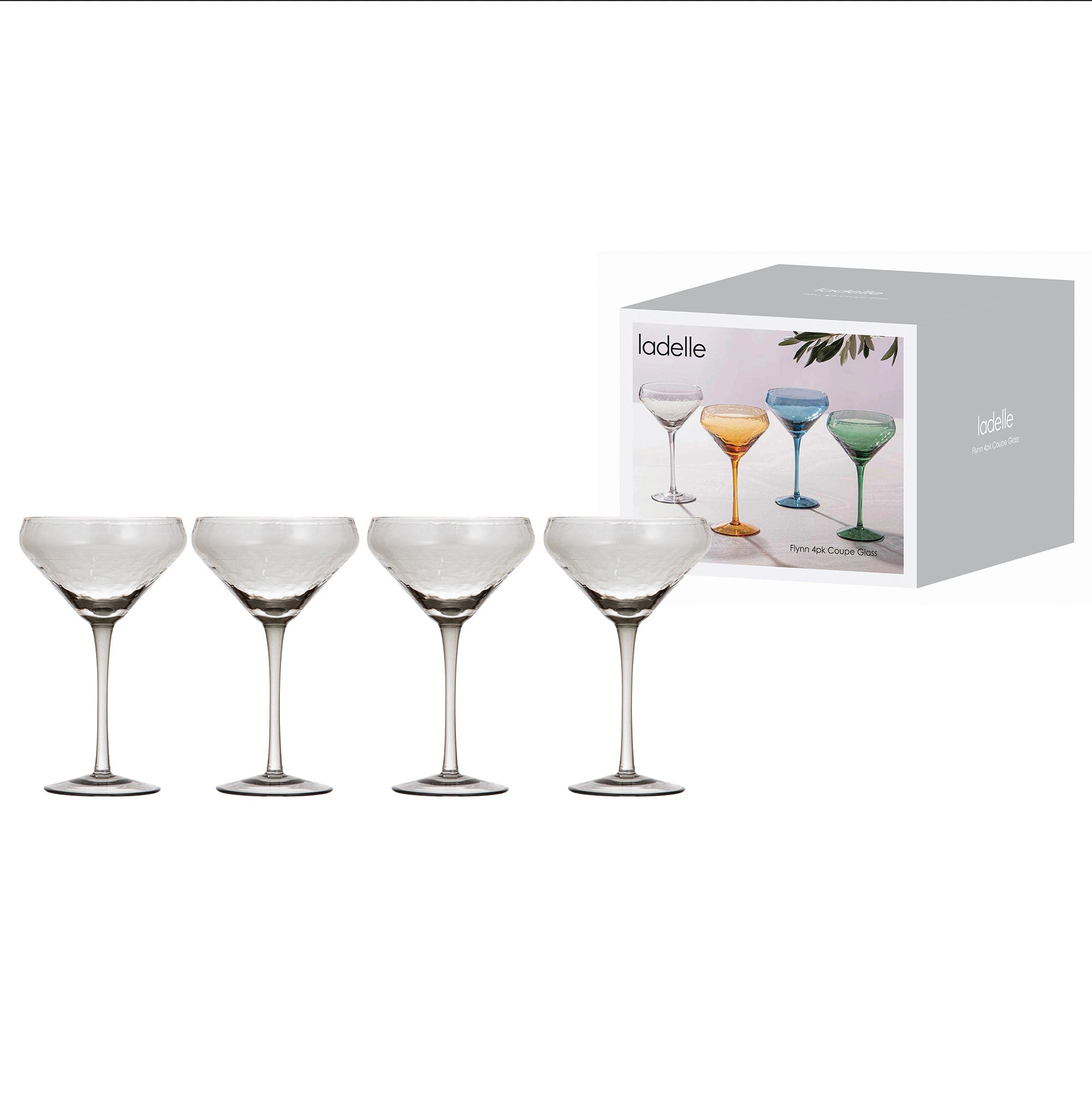 Ladelle Flynn Charcoal 4pk Coupe Glass